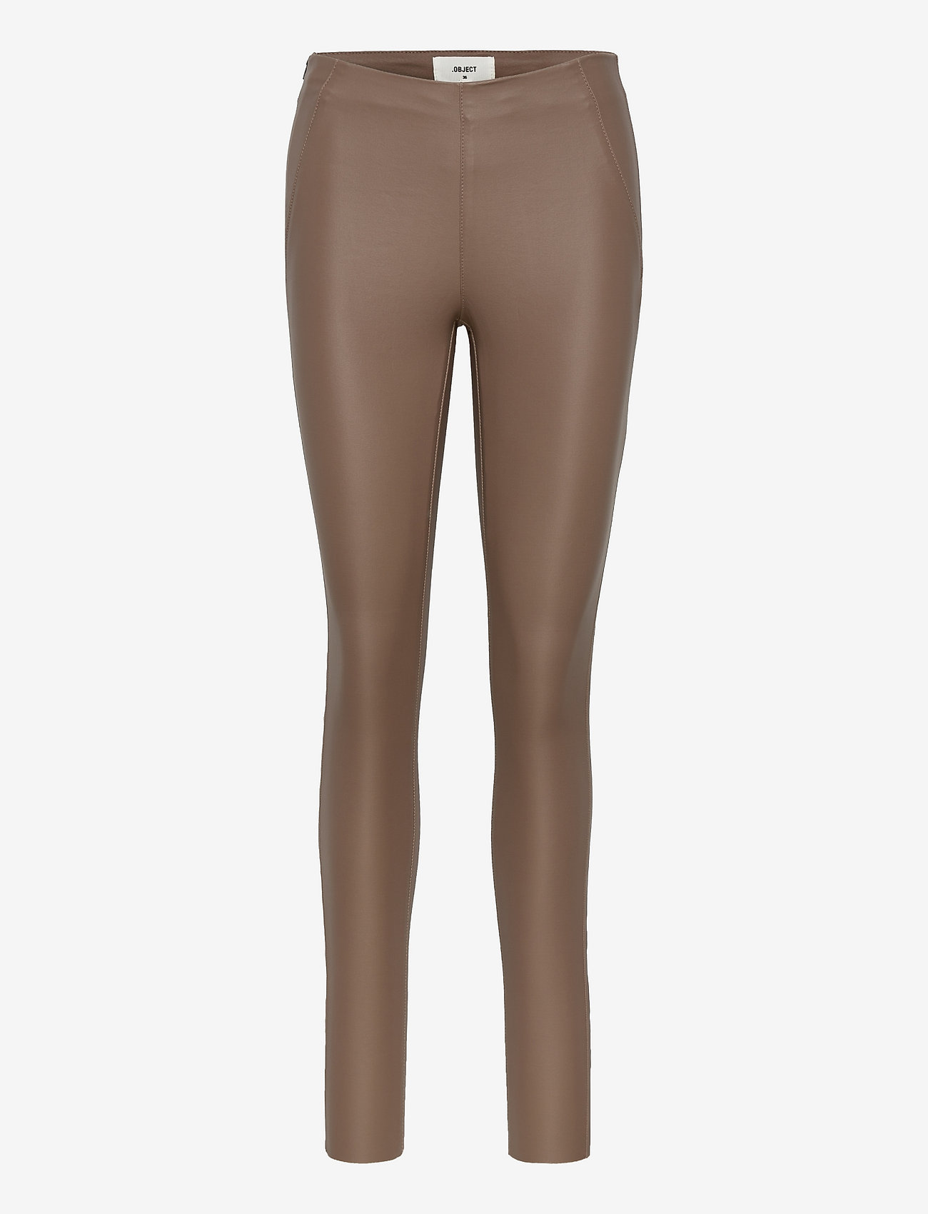 Object - OBJBELLE MW COATED LEGGINGS NOOS - party wear at outlet prices - fossil - 0