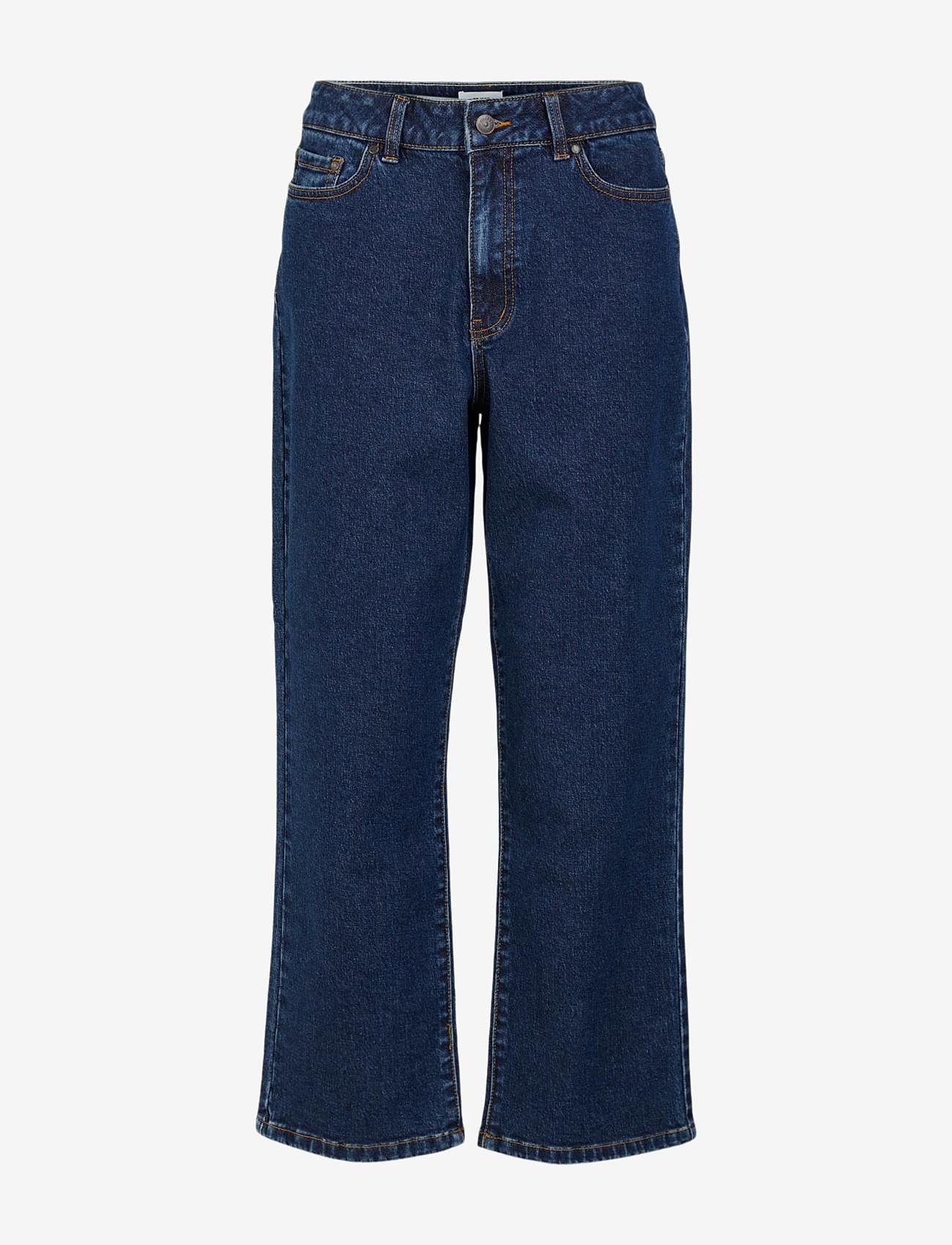 Object - OBJMOJI HW STRAIGHT ANKLE JEANS - dark blue denim - 0