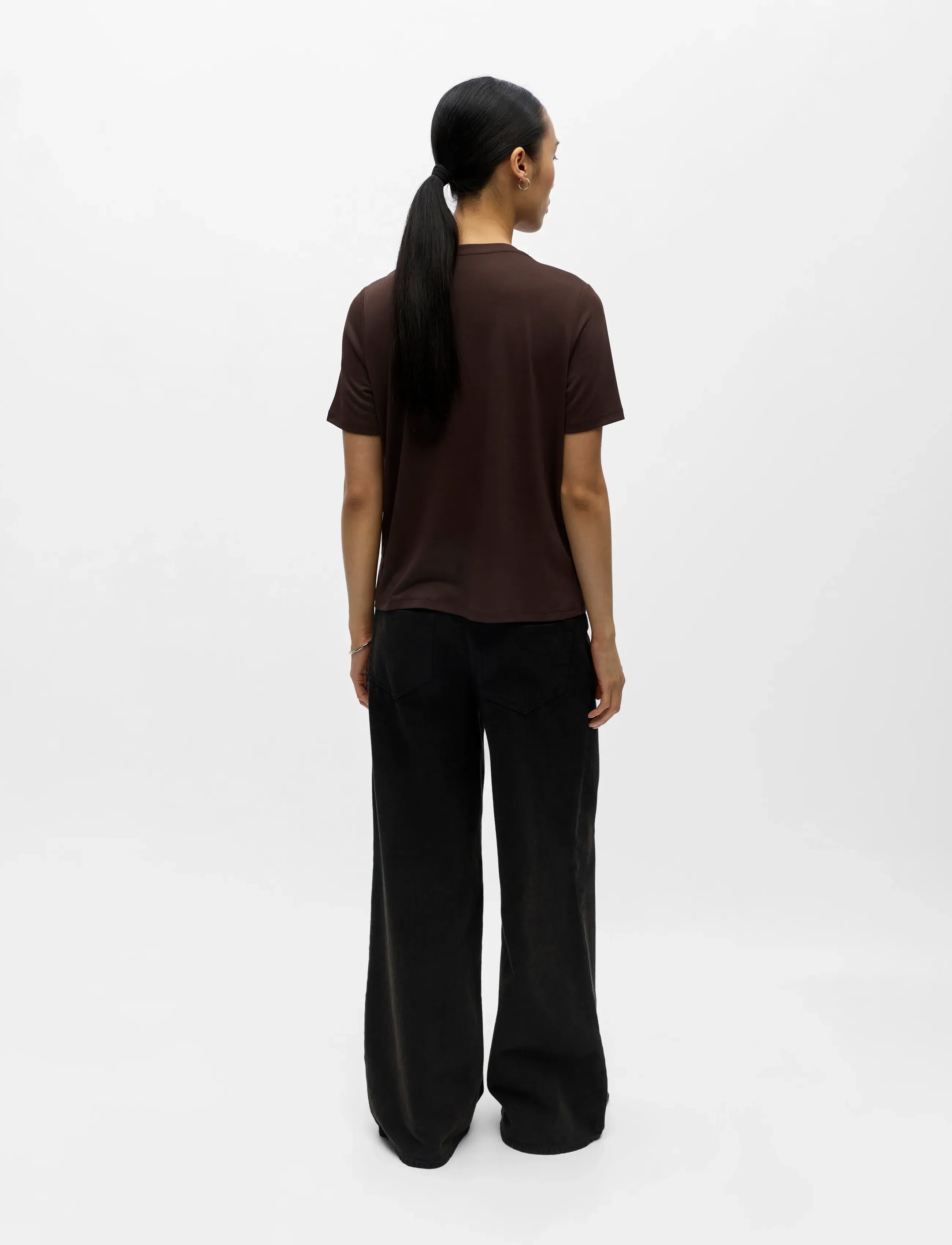 Object - OBJANNIE S/S T-SHIRT NOOS - t-shirts - seal brown - 2