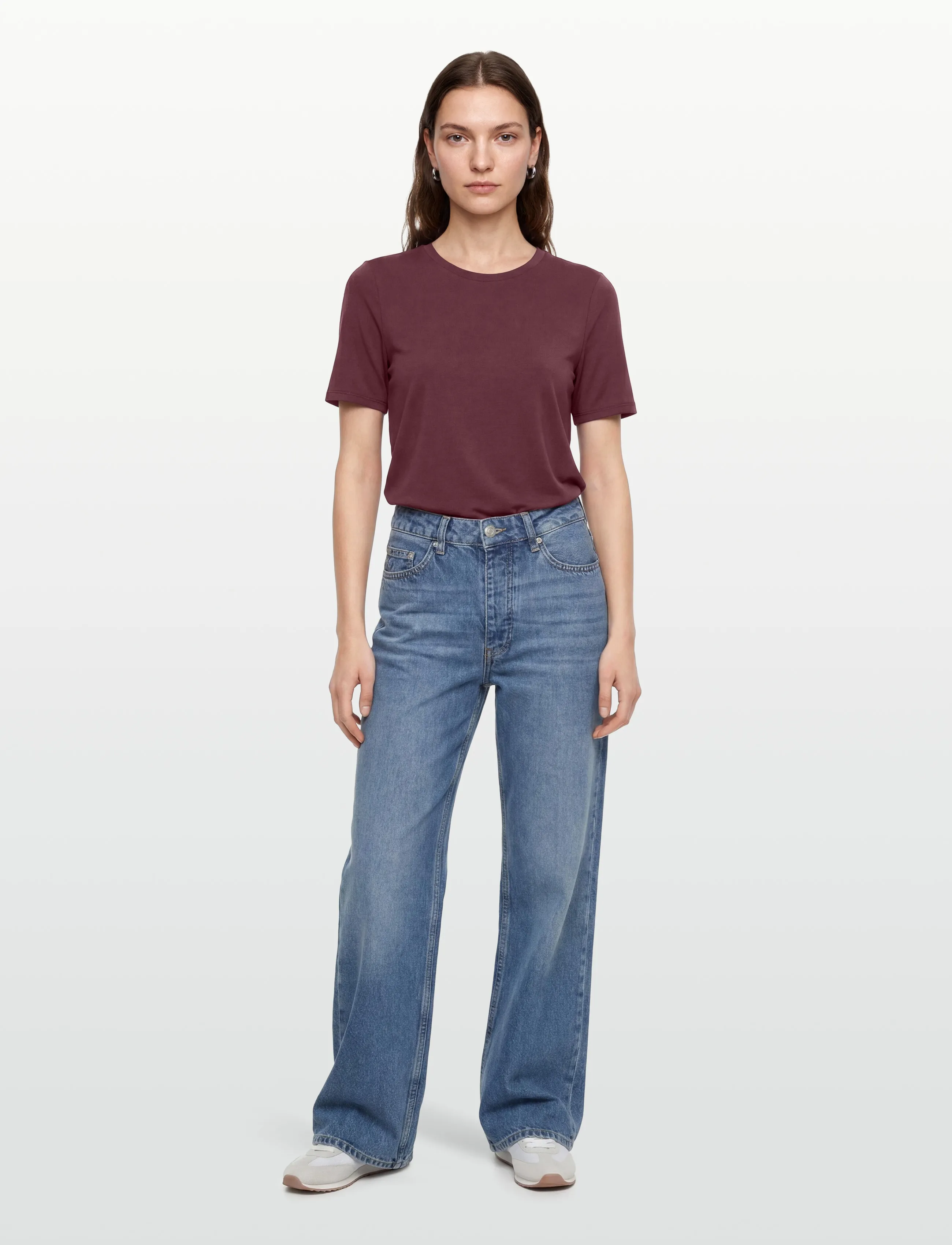 Object Objannie S/S T-Shirt Noos, M, Burgundy, T-Shirts & Toppe > Kortærmede, Dame