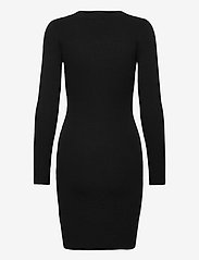 Object - OBJFAE THESS L/S RIB KNIT DRESS - bodycon dresses - black - 1