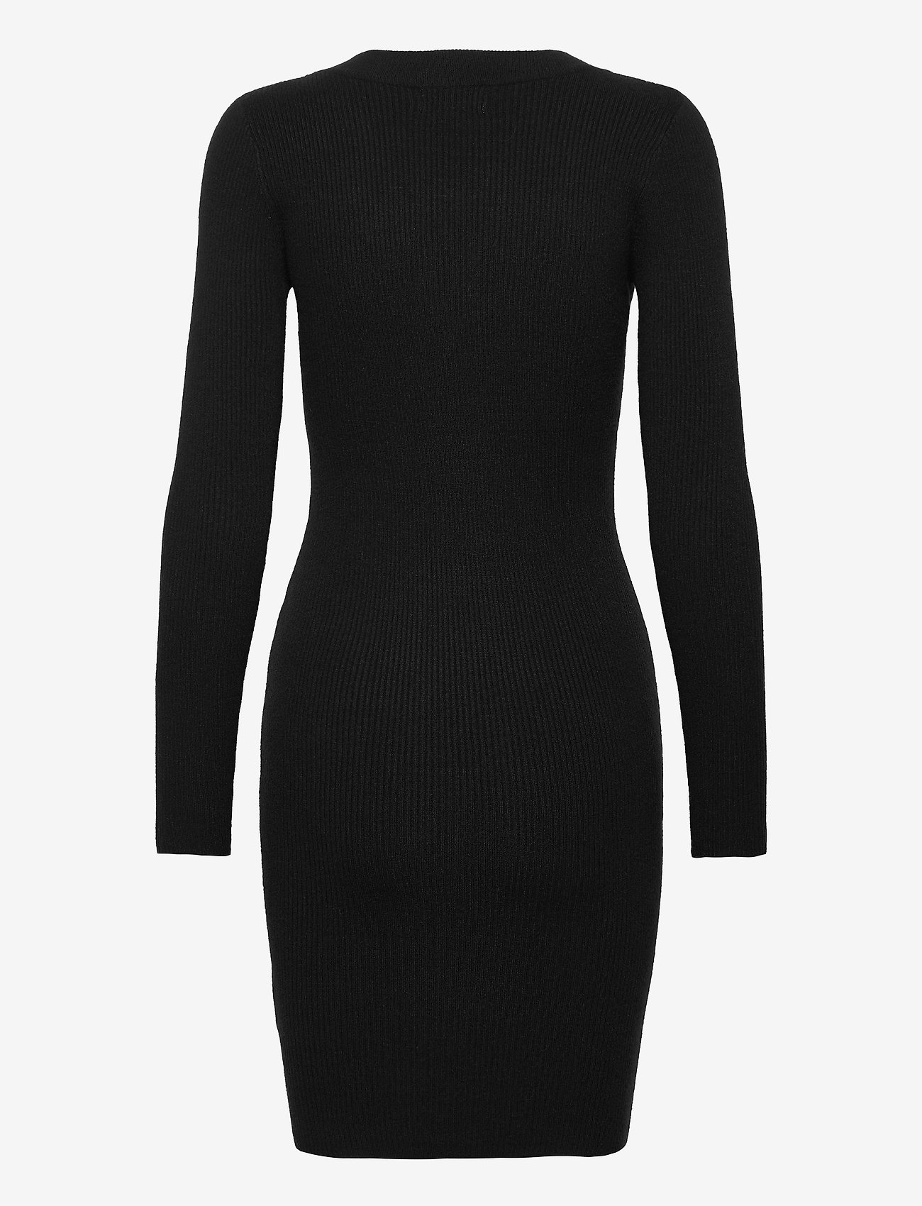 Object - OBJFAE THESS L/S RIB KNIT DRESS - black - 1