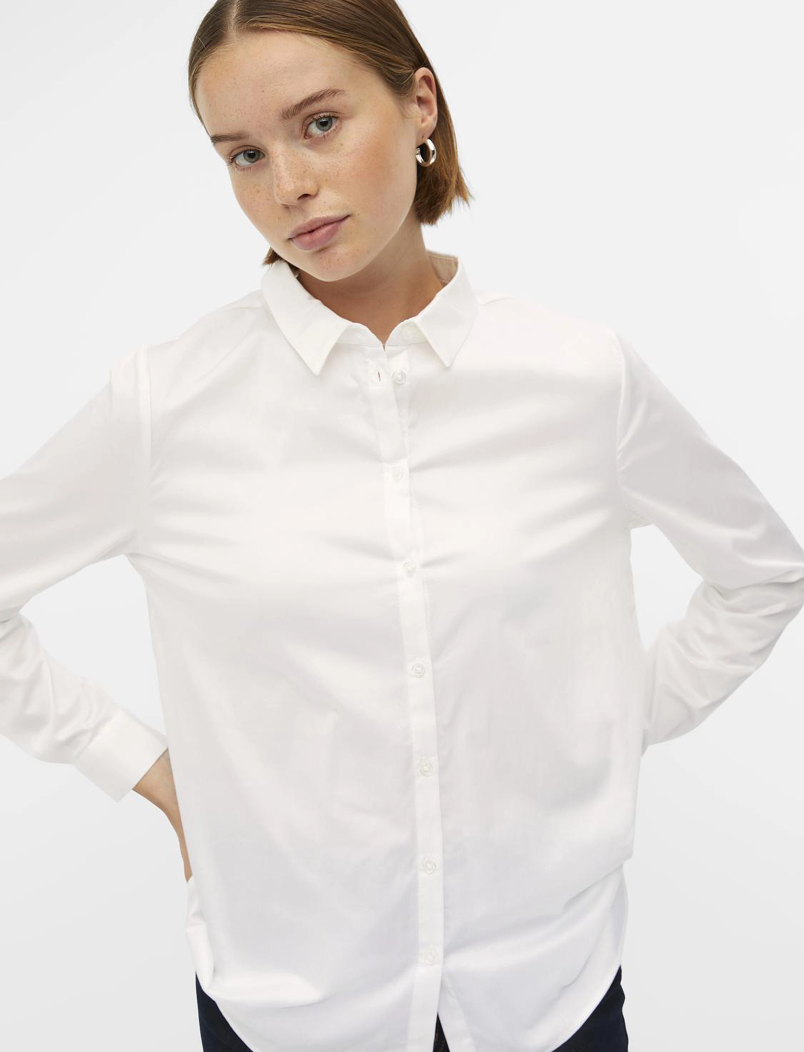 Object - OBJROXA L/S LOOSE SHIRT NOOS - white - 4