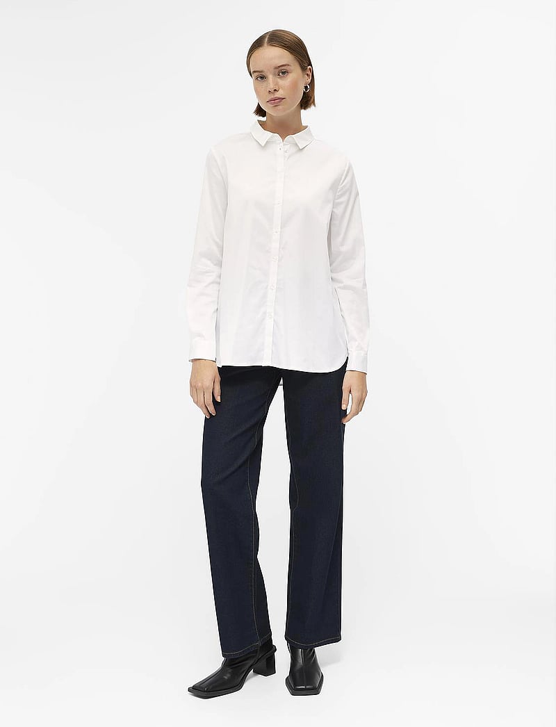 Object - OBJROXA L/S LOOSE SHIRT - långärmade skjortor - white - 5