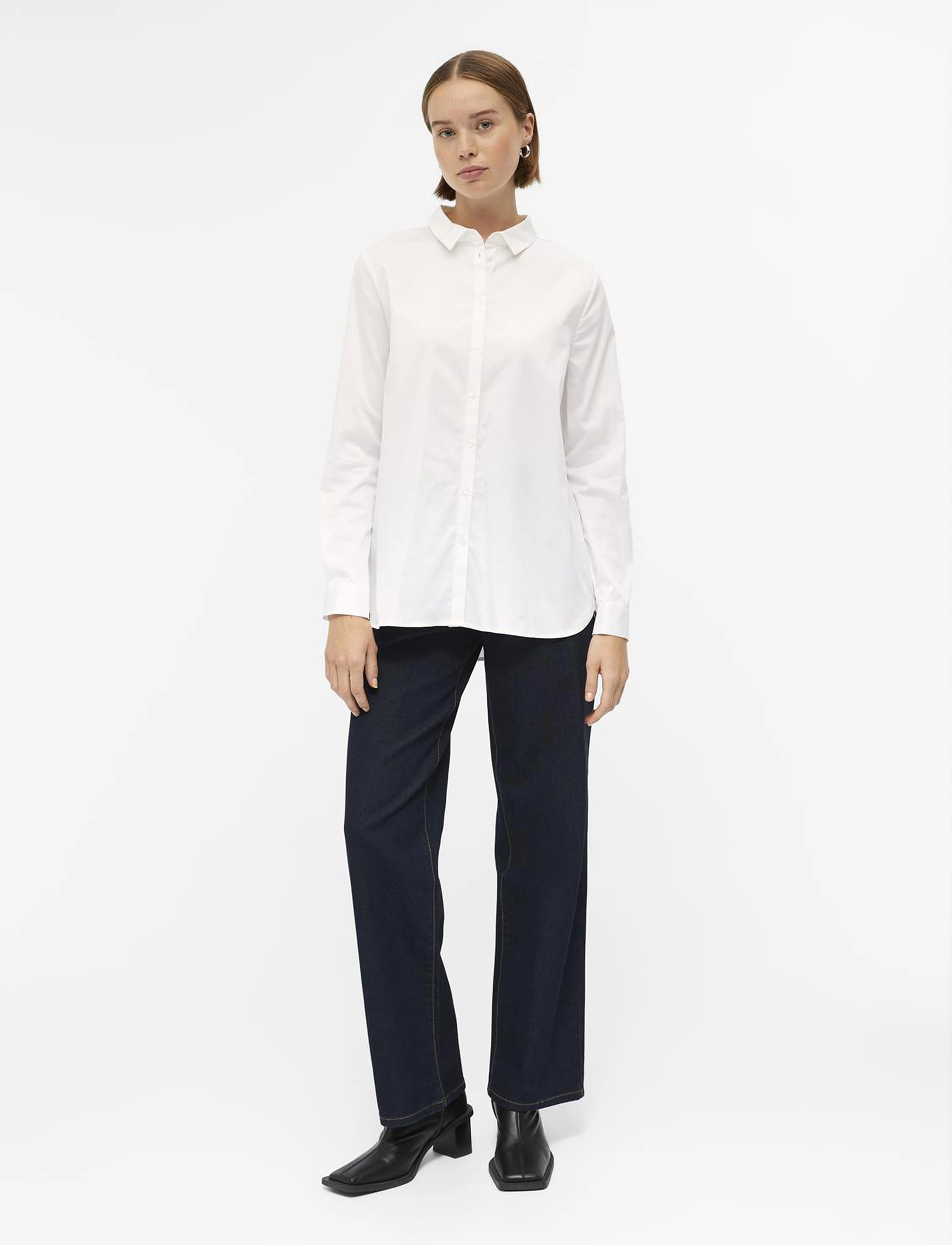 Object - OBJROXA L/S LOOSE SHIRT NOOS - white - 5