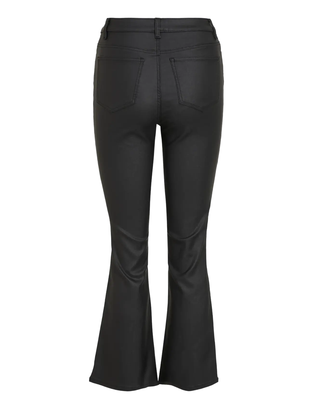 Object - OBJBELLE MW 7/8 COATED FLARED PANTS DIV - flared jeans - black - 2