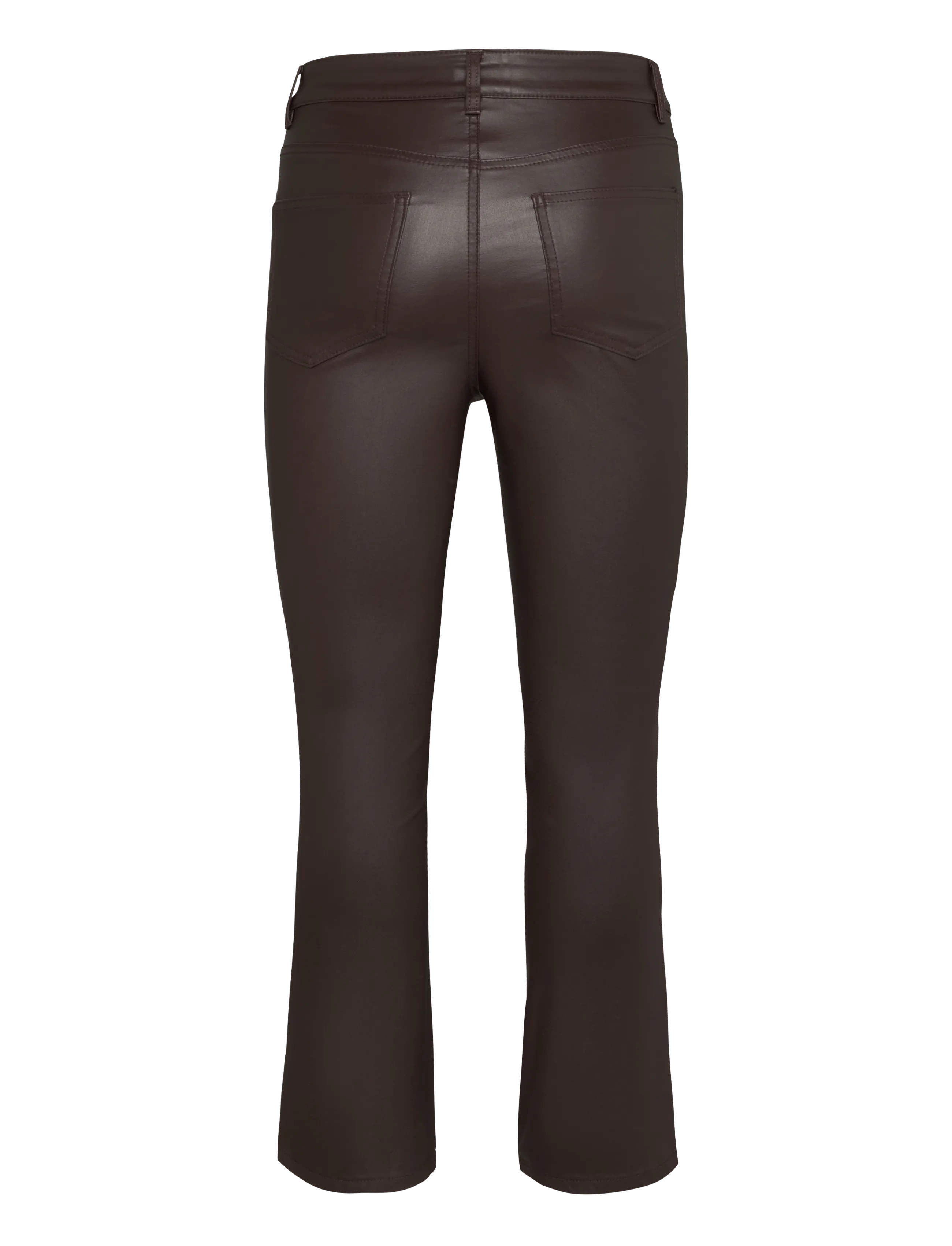 Object - OBJBELLE MW 7/8 COATED FLARED PANTS DIV - utsvängda jeans - seal brown - 1