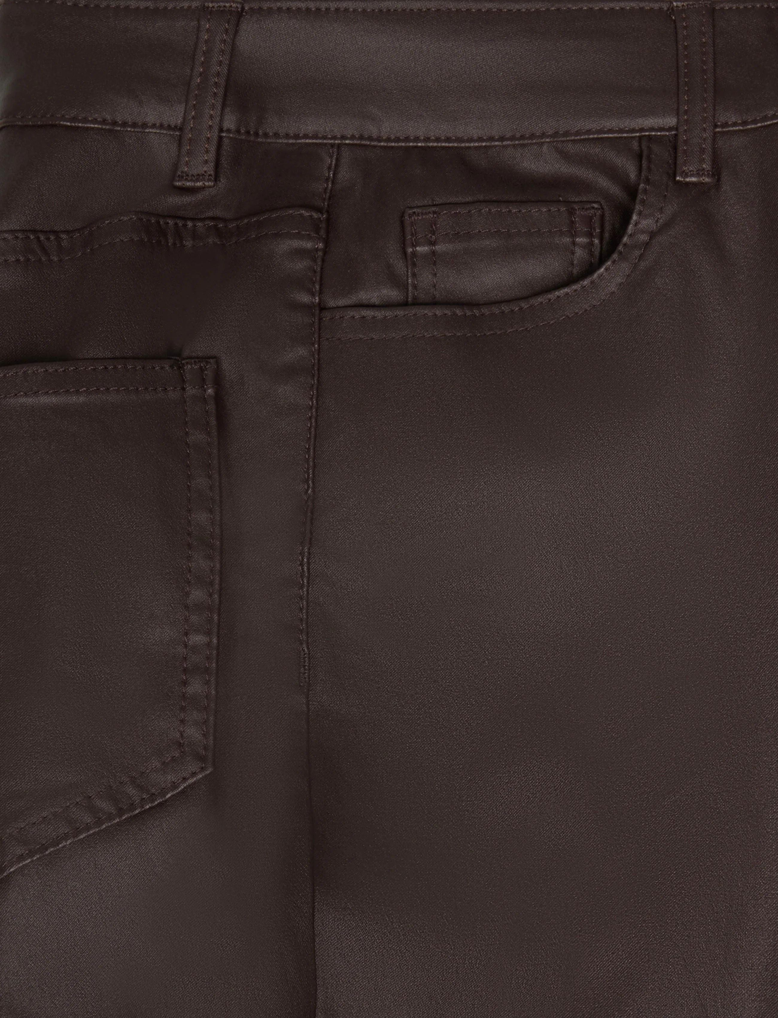 Object - OBJBELLE MW 7/8 COATED FLARED PANTS DIV - utsvängda jeans - seal brown - 3