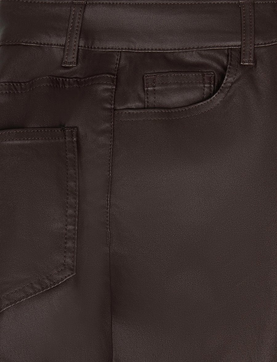 Object - OBJBELLE MW 7/8 COATED FLARED PANTS DIV - utsvängda jeans - seal brown - 3