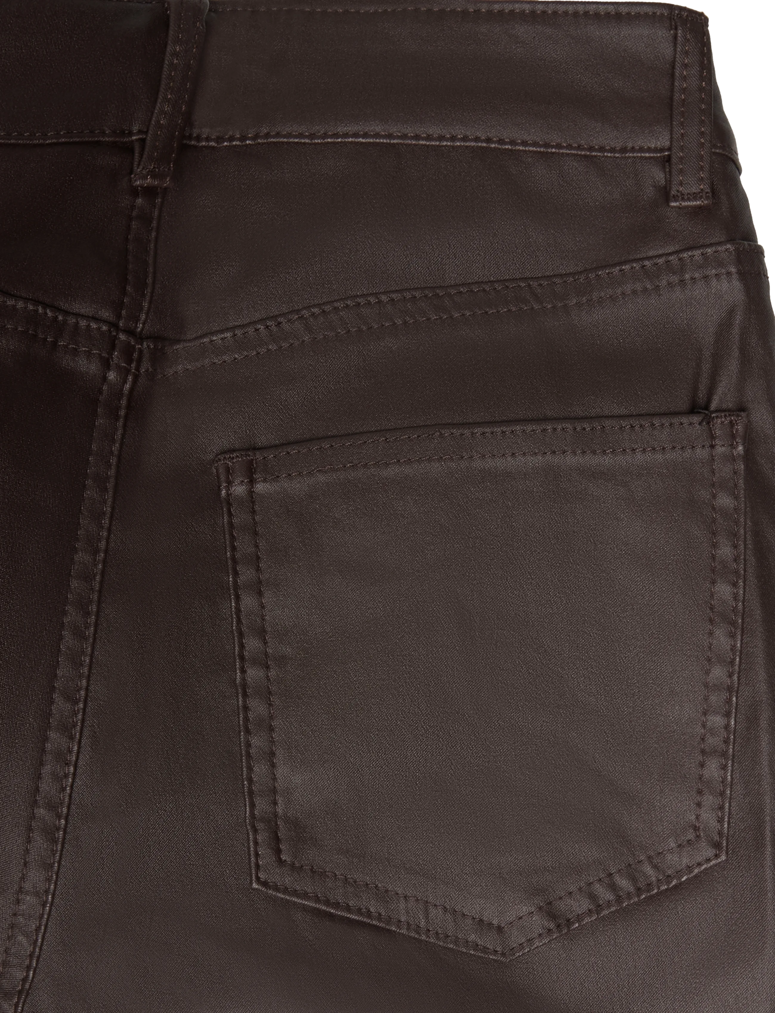 Object - OBJBELLE MW 7/8 COATED FLARED PANTS DIV - utsvängda jeans - seal brown - 4