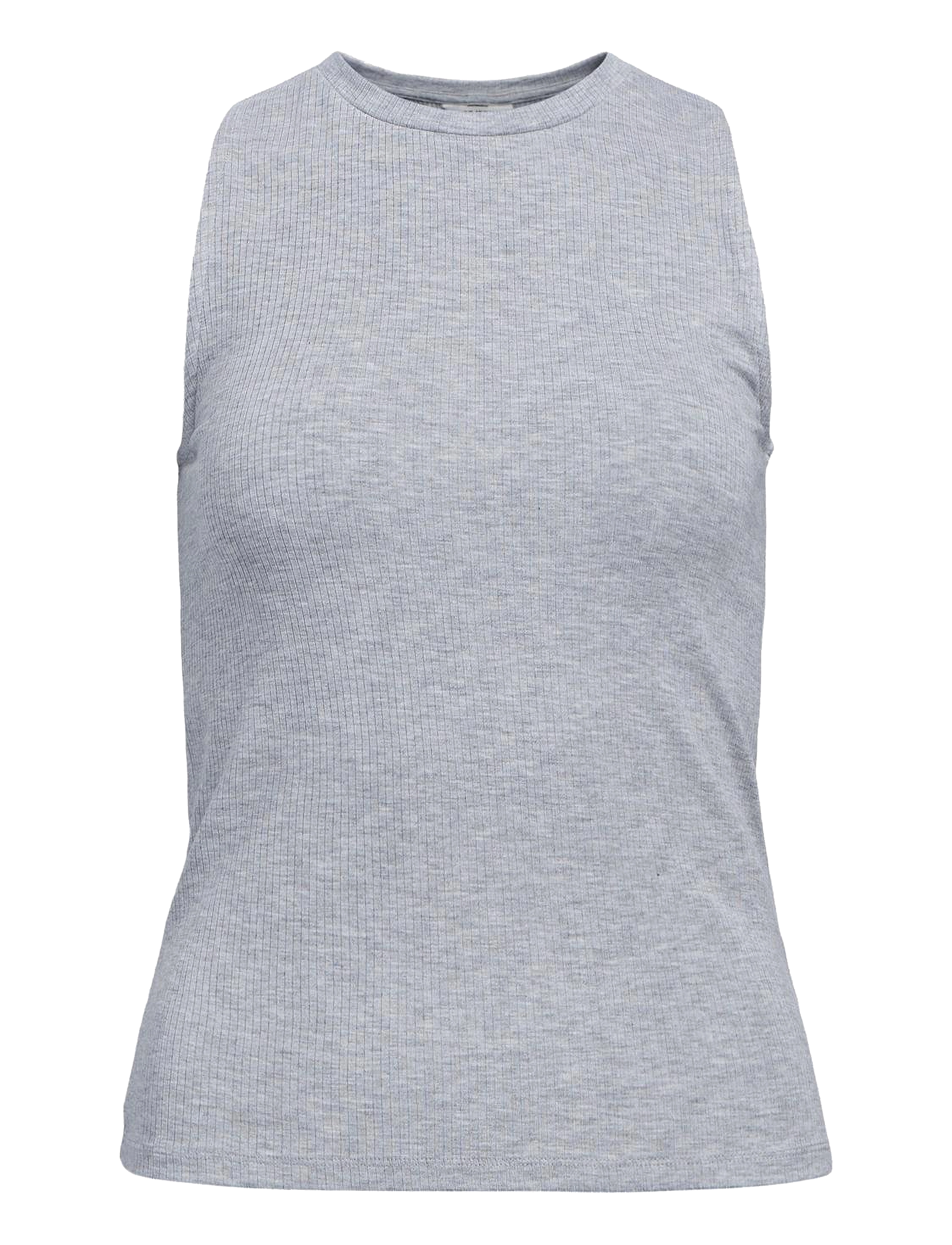 Object OBJJAMIE S/L TANK TOP NOOS - T-Shirts & Tops - LIGHT GREY MELANGE / grey