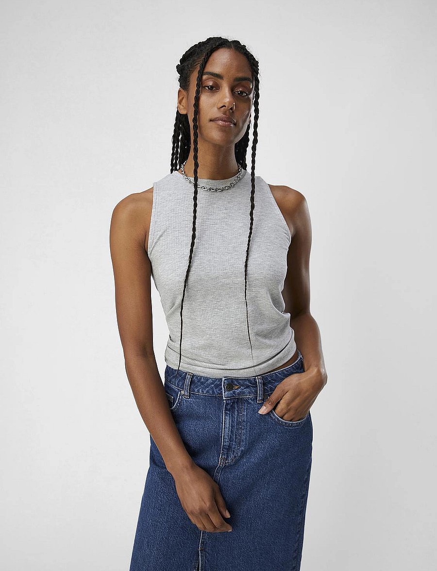 Object - OBJJAMIE S/L TANK TOP NOOS - topid ja varrukateta alussärgid - light grey melange - 0