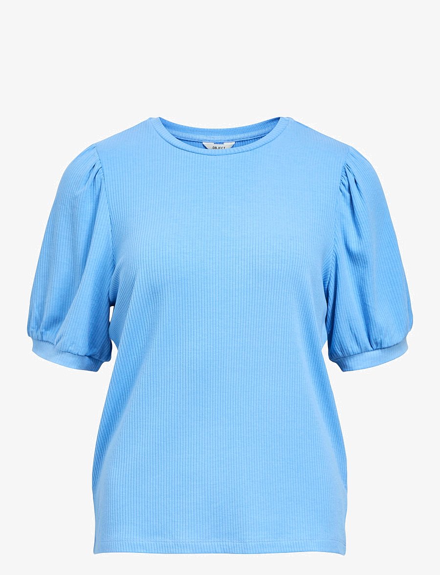 Object - OBJJAMIE S/S TOP NOOS - kurzärmelige blusen - cornflower blue - 0