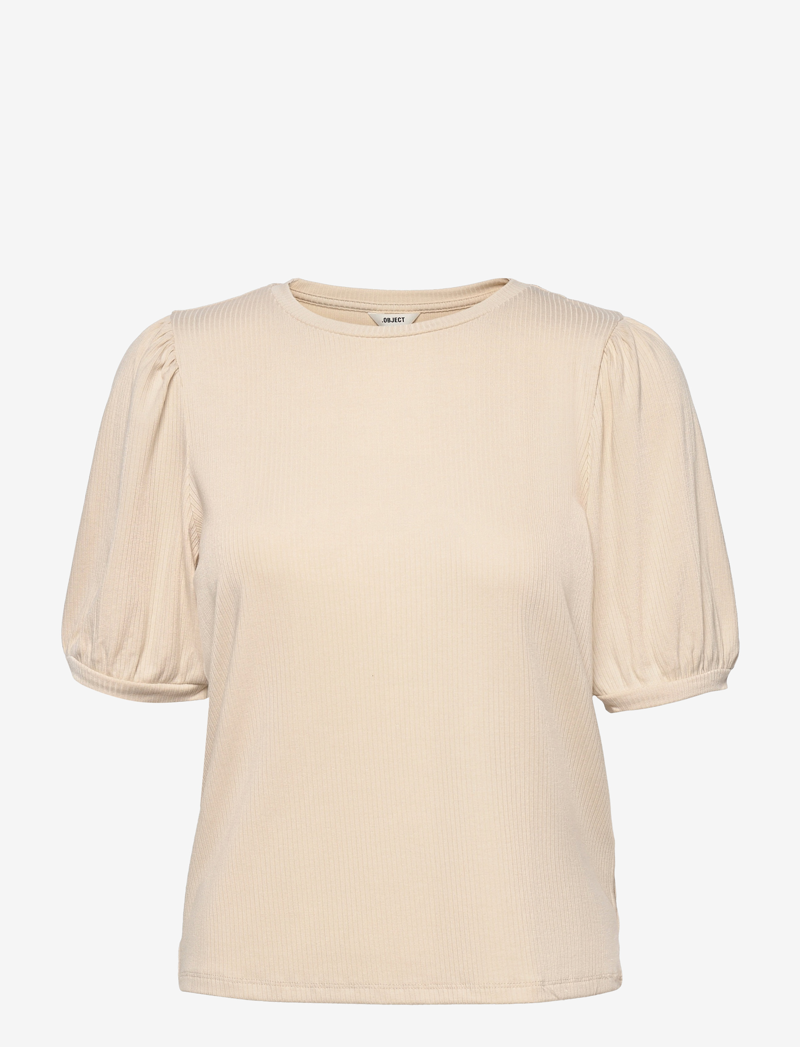 Object OBJJAMIE S/S TOP NOOS - Blusen & Hemden - SANDSHELL / beige