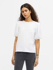 Object - OBJJAMIE S/S TOP - short-sleeved blouses - white - 2