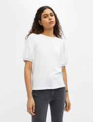 Object - OBJJAMIE S/S TOP - short-sleeved blouses - white - 4
