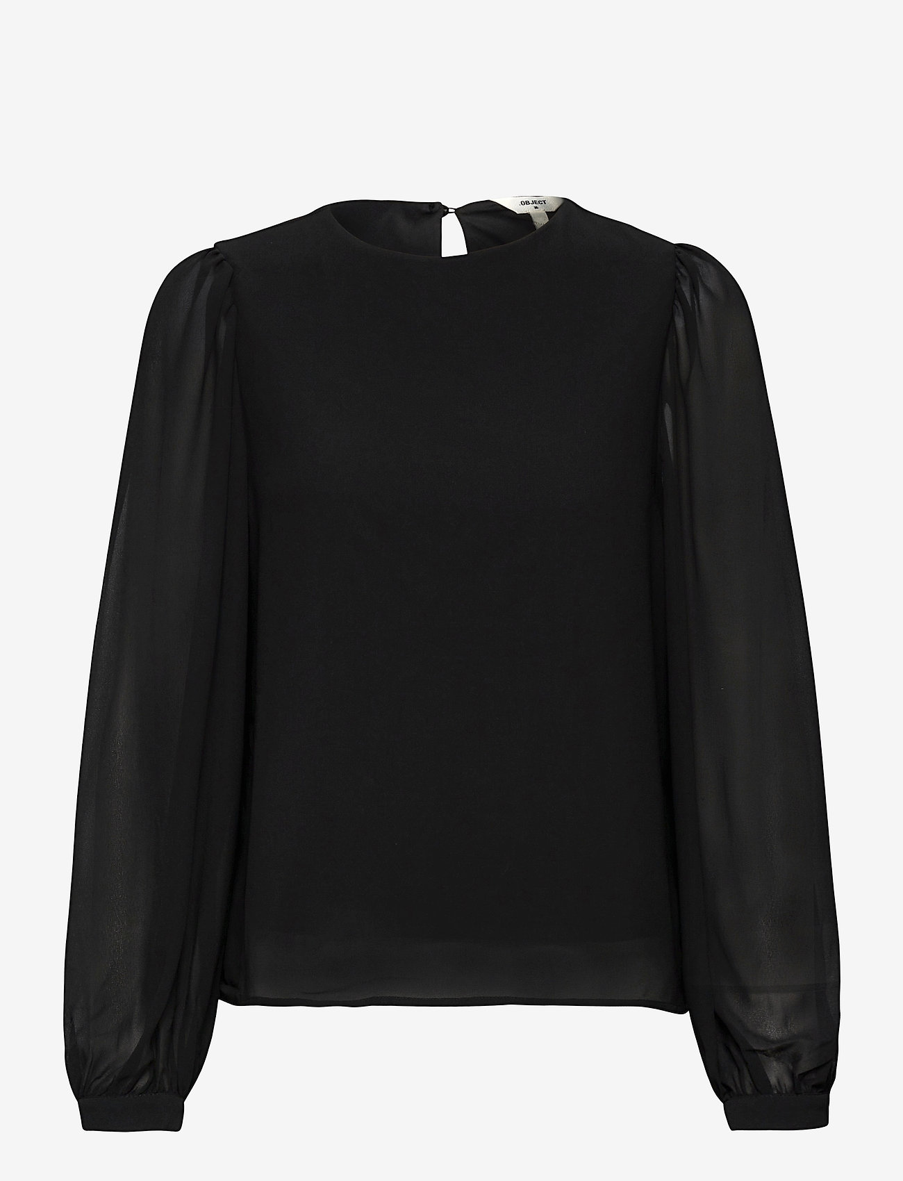 Object - OBJMILA L/S TOP NOOS - blouses met lange mouwen - black - 0