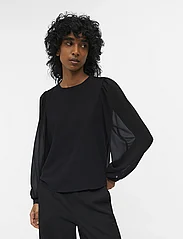 Object - OBJMILA L/S TOP NOOS - long-sleeved blouses - black - 3