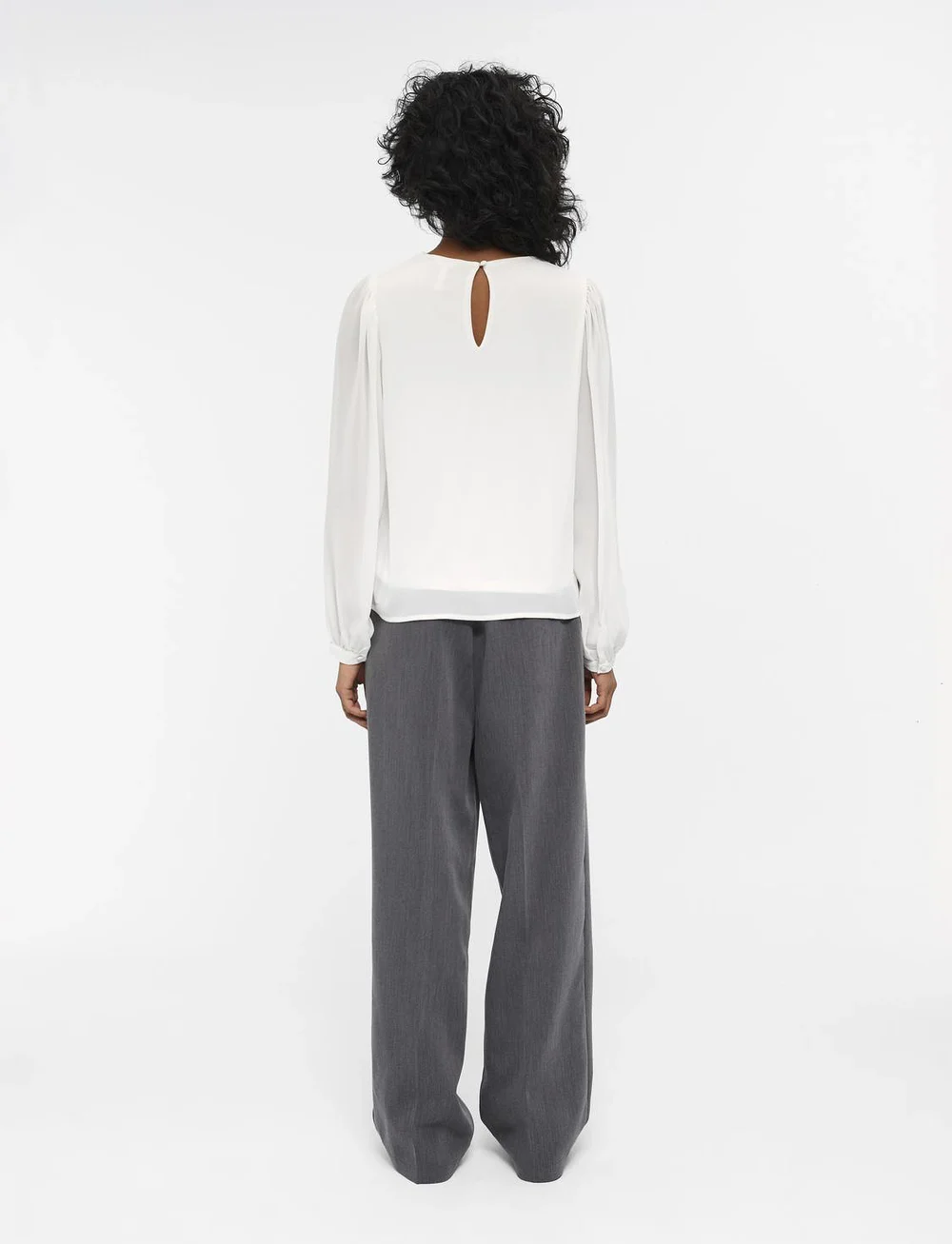 Object - OBJMILA L/S TOP - långärmade blusar - cloud dancer - 3