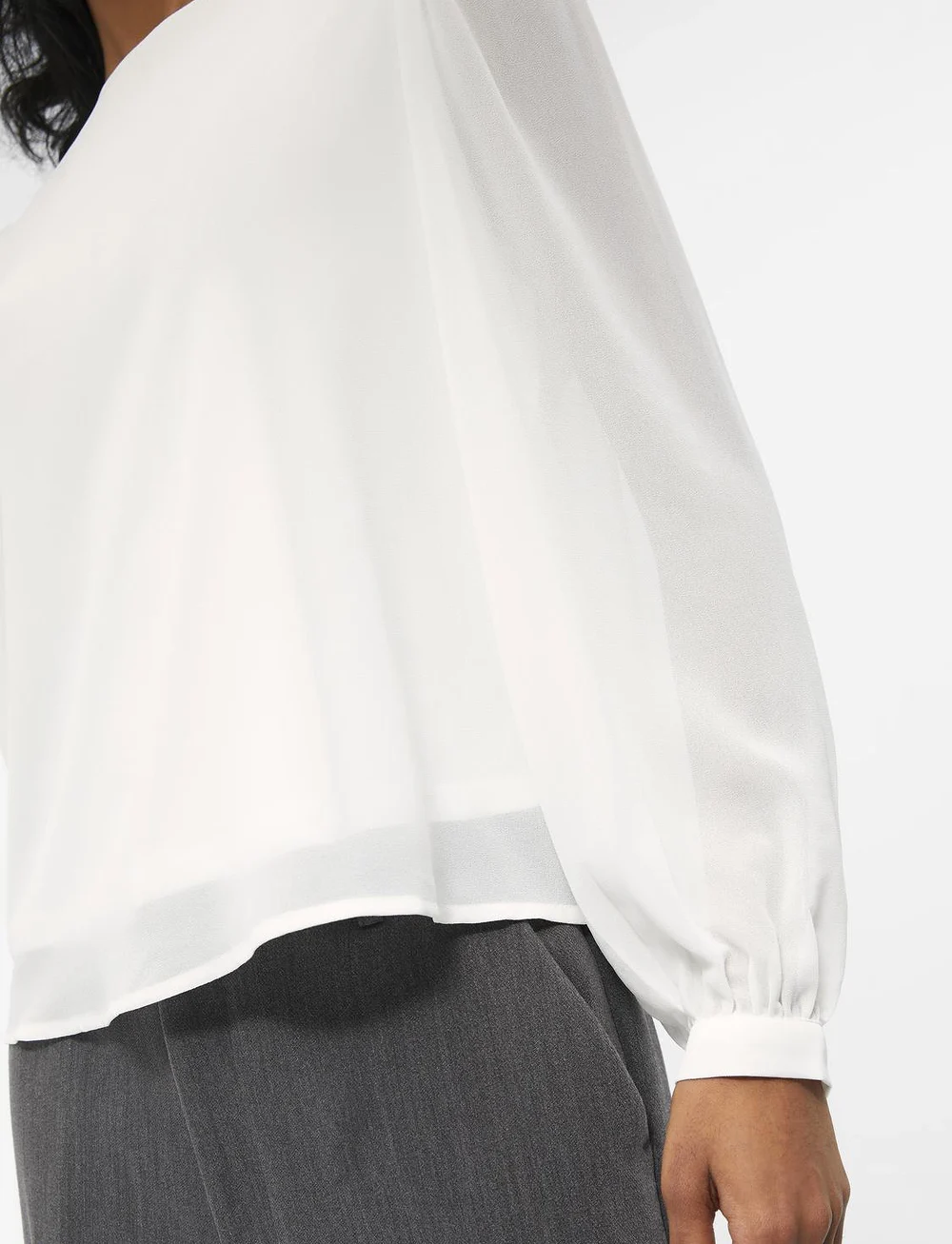 Object - OBJMILA L/S TOP - långärmade blusar - cloud dancer - 4