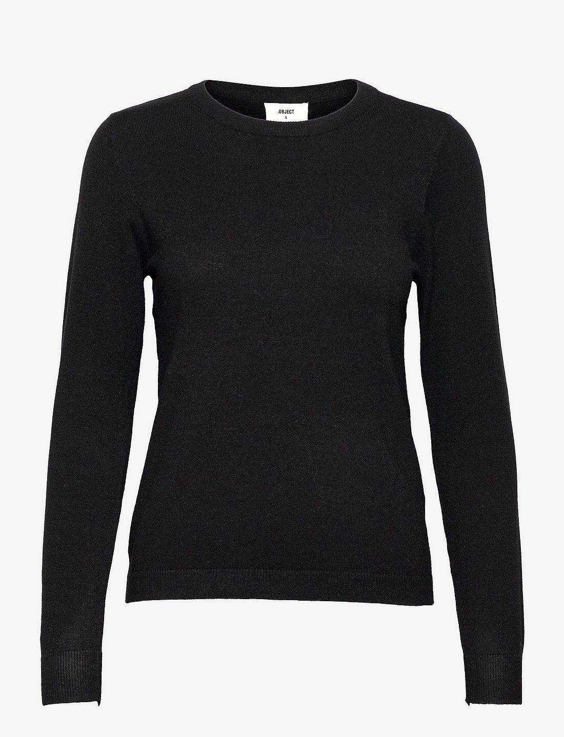 Object - OBJTHESS L/S O-NECK KNIT PULLOVER NOOS - pullover - black - 1