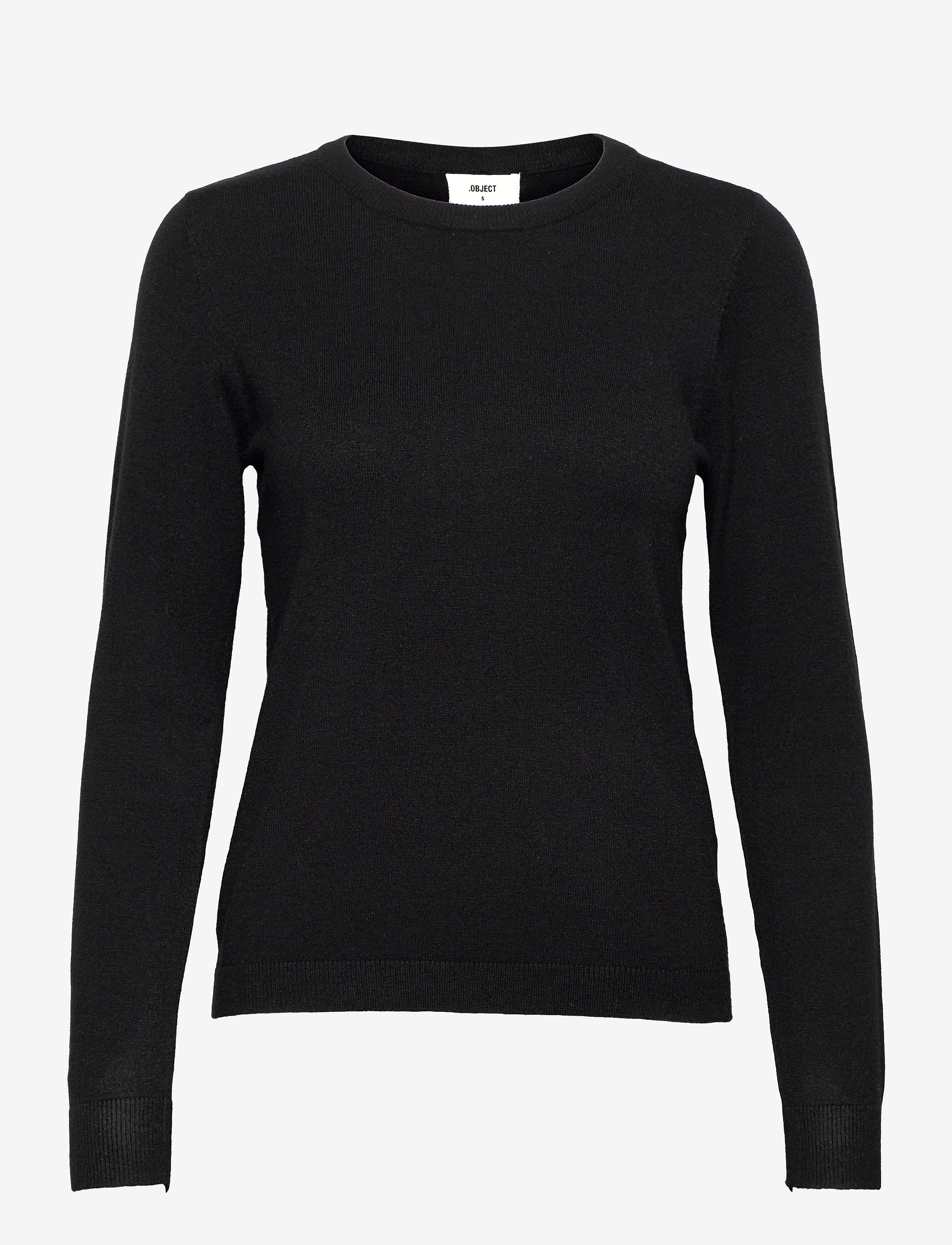 OBJTHESS L/S O-NECK KNIT PULLOVER NOOS - BLACK