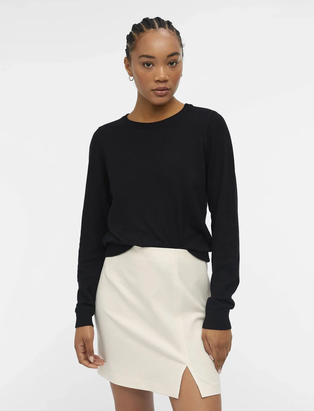 Object - OBJTHESS L/S O-NECK KNIT PULLOVER NOOS - pullover - black - 0