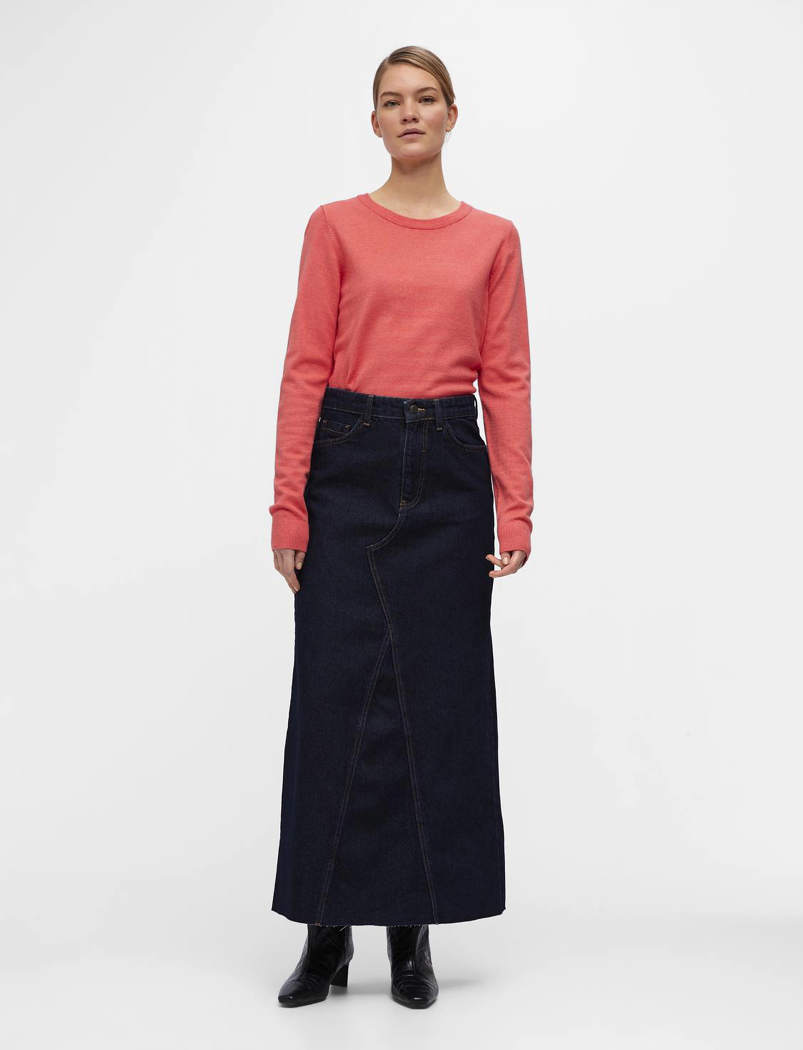 Object - OBJTHESS L/S O-NECK KNIT PULLOVER NOOS - pullover - georgia peach - 4
