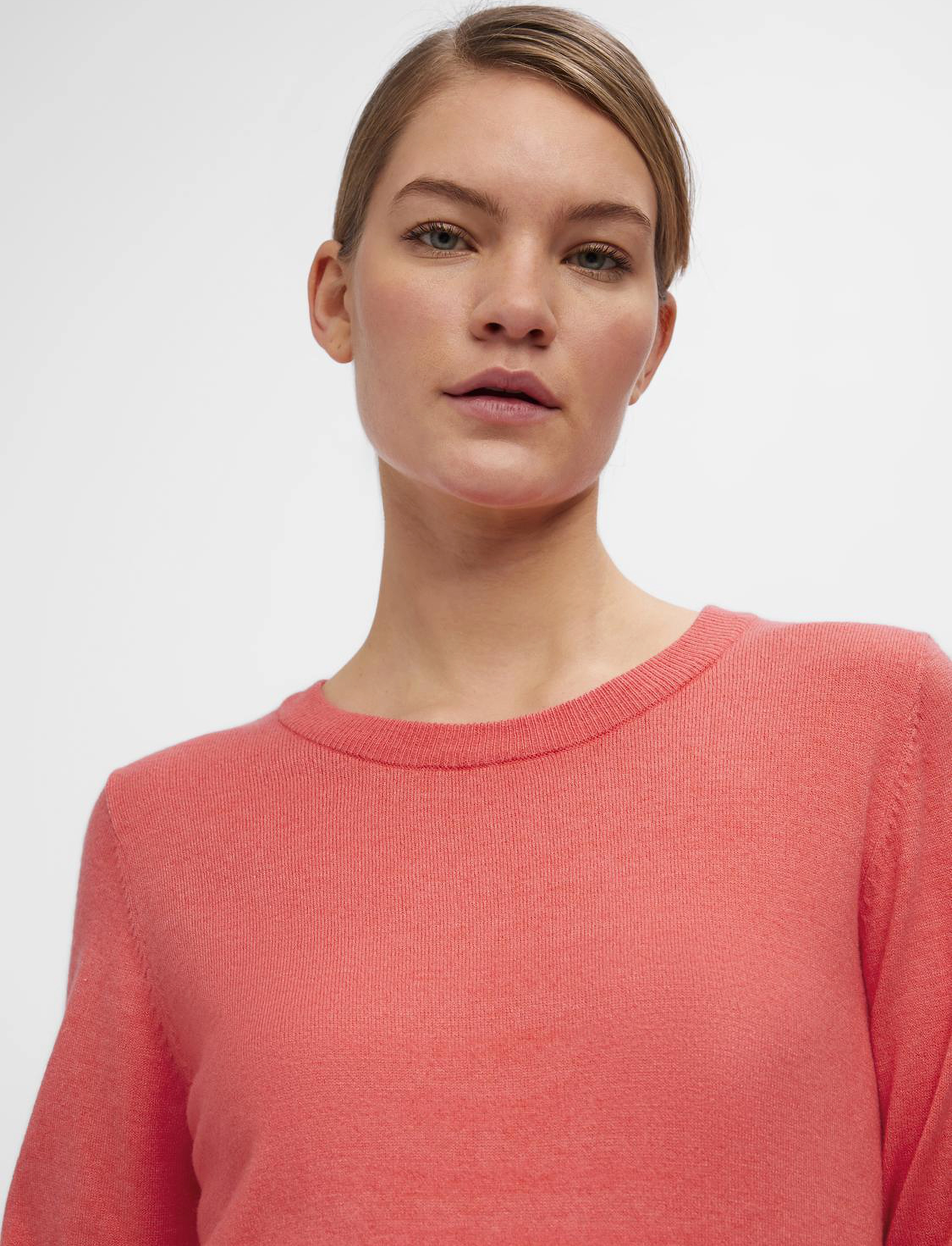 Object - OBJTHESS L/S O-NECK KNIT PULLOVER NOOS - pullover - georgia peach - 5