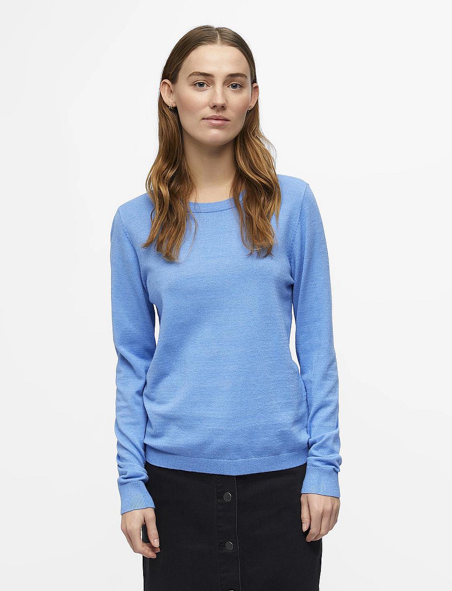 Object - OBJTHESS L/S O-NECK KNIT PULLOVER NOOS - pullover - provence - 0