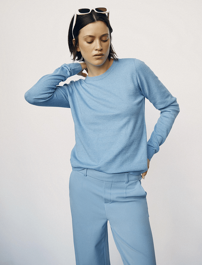 Object - OBJTHESS L/S O-NECK KNIT PULLOVER NOOS - sviitrid - provence - 4