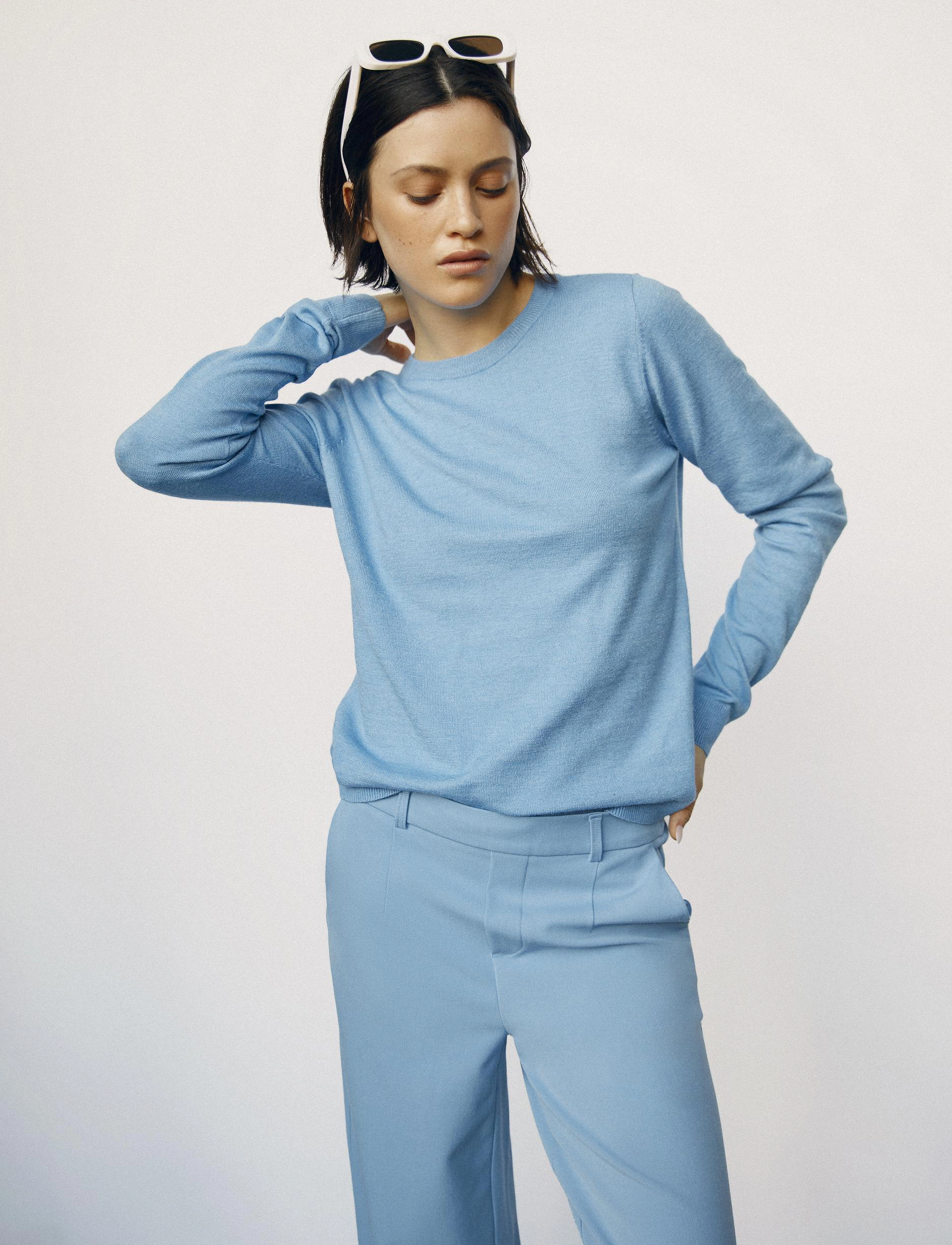 Object - OBJTHESS L/S O-NECK KNIT PULLOVER NOOS - pullover - provence - 4