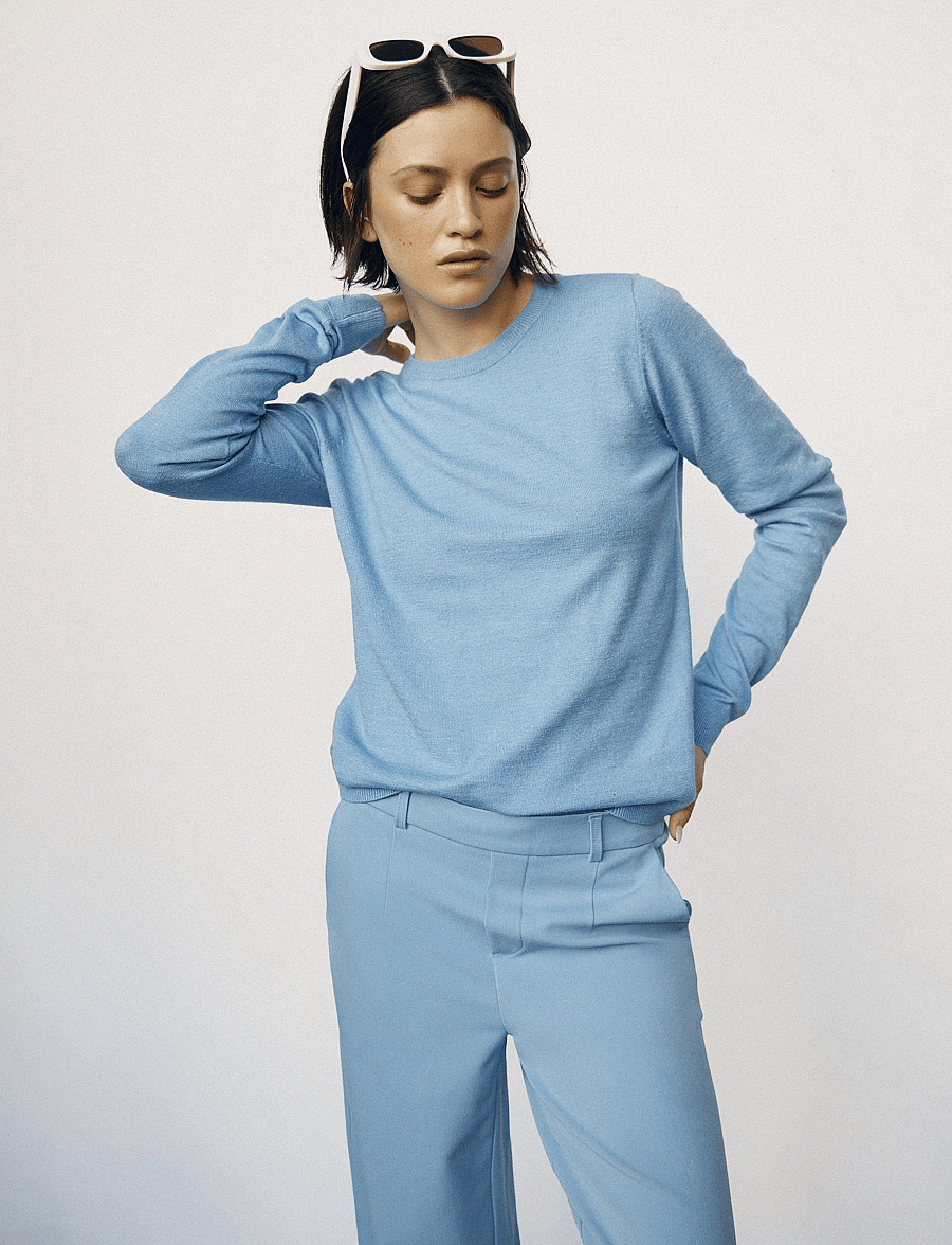 Object - OBJTHESS L/S O-NECK KNIT PULLOVER NOOS - pullover - provence - 4