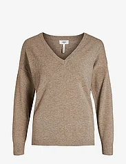 Object - OBJTHESS L/S V-NECK KNIT PULLOVER NOOS - truien - fossil - 0