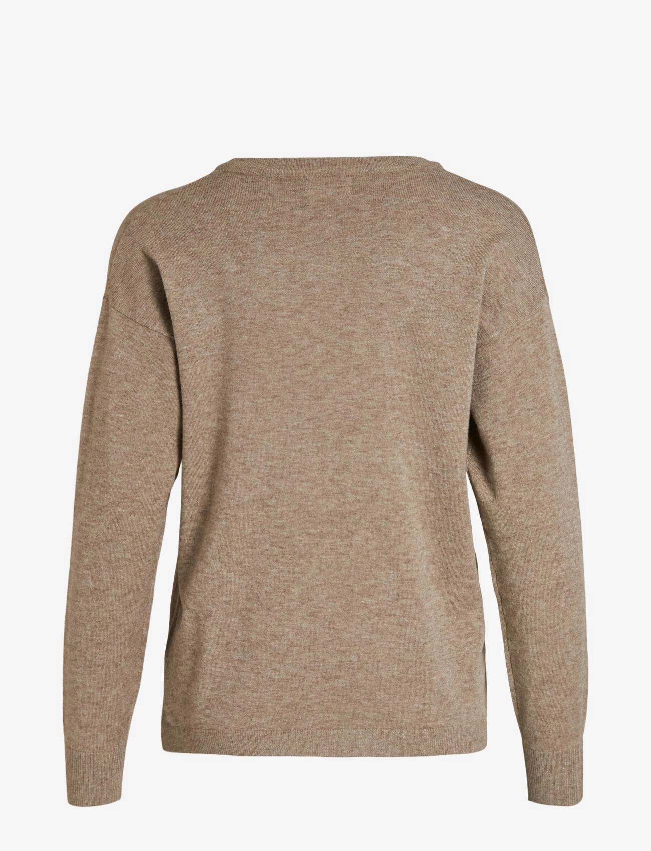 Object - OBJTHESS L/S V-NECK KNIT PULLOVER NOOS - swetry - fossil - 2
