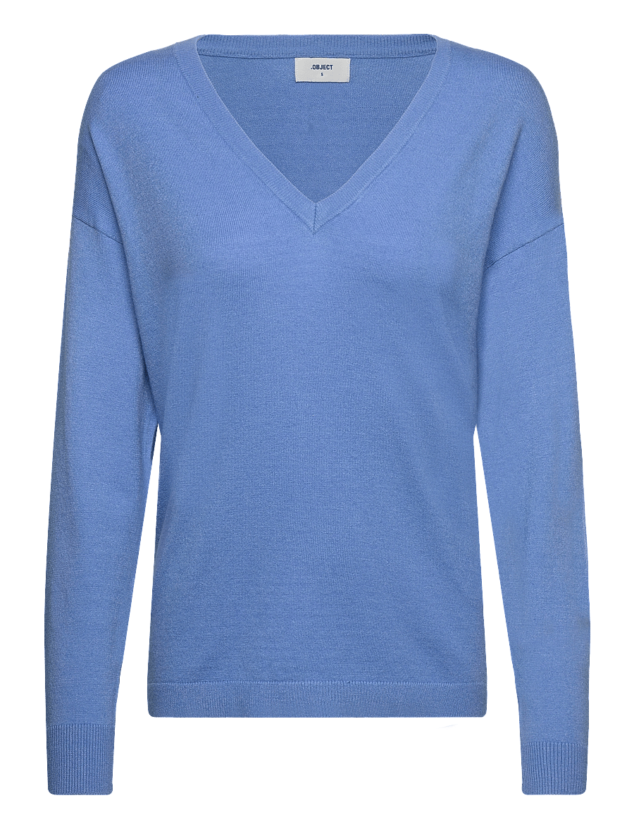 Object - OBJTHESS L/S V-NECK KNIT PULLOVER NOOS - pullover - provence - 1