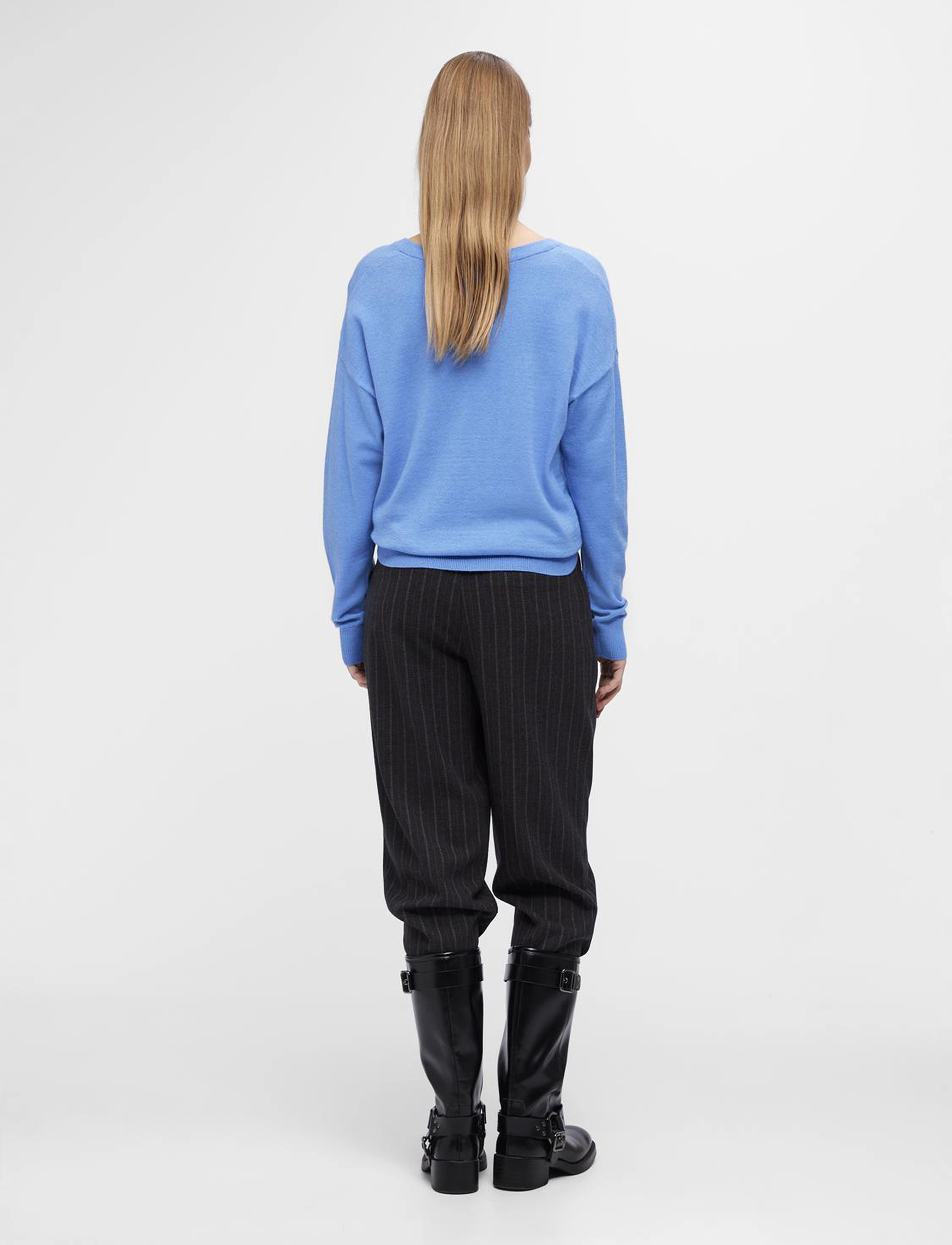 Object - OBJTHESS L/S V-NECK KNIT PULLOVER NOOS - neulepuserot - provence - 3