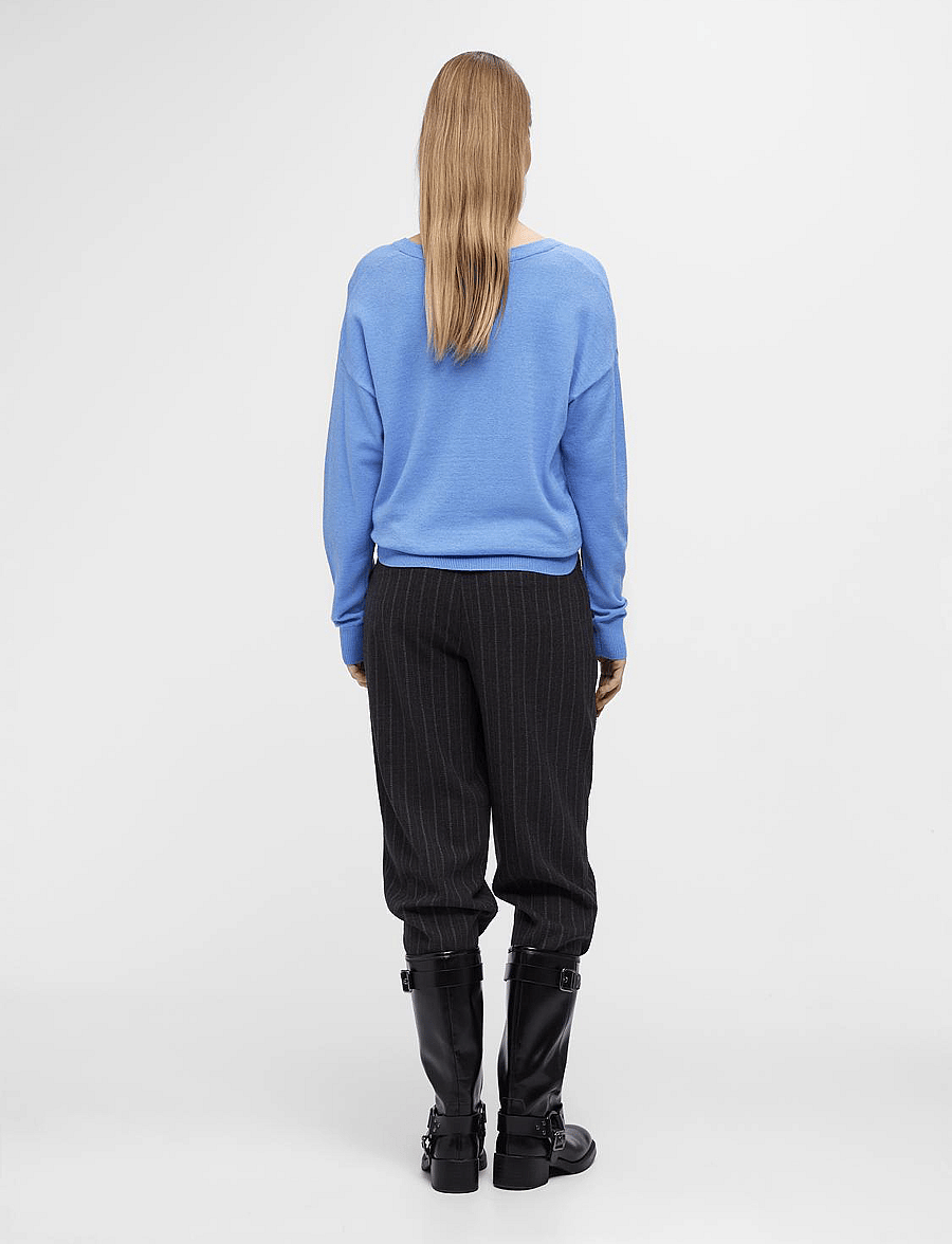 Object - OBJTHESS L/S V-NECK KNIT PULLOVER NOOS - pullover - provence - 3