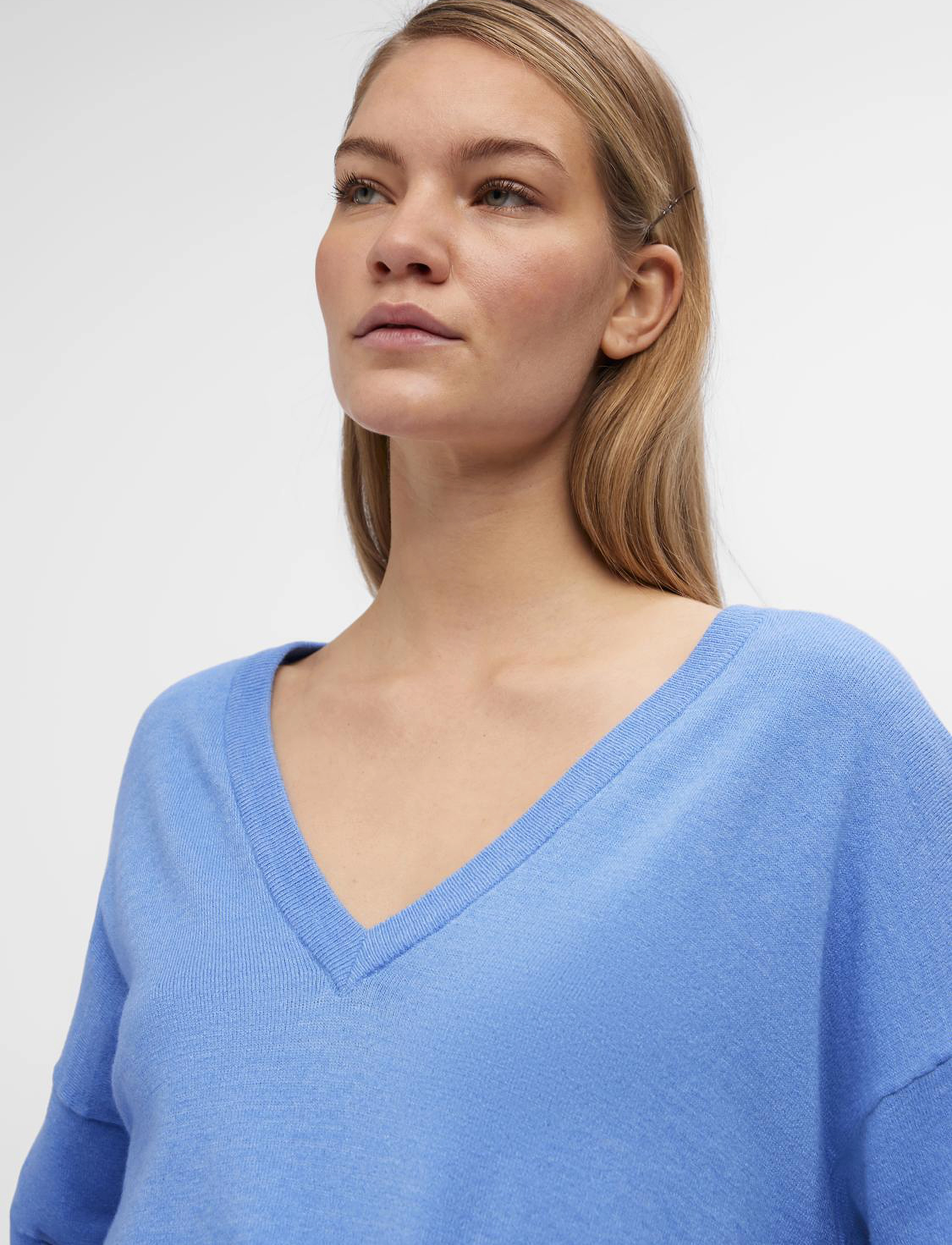 Object - OBJTHESS L/S V-NECK KNIT PULLOVER NOOS - neulepuserot - provence - 4