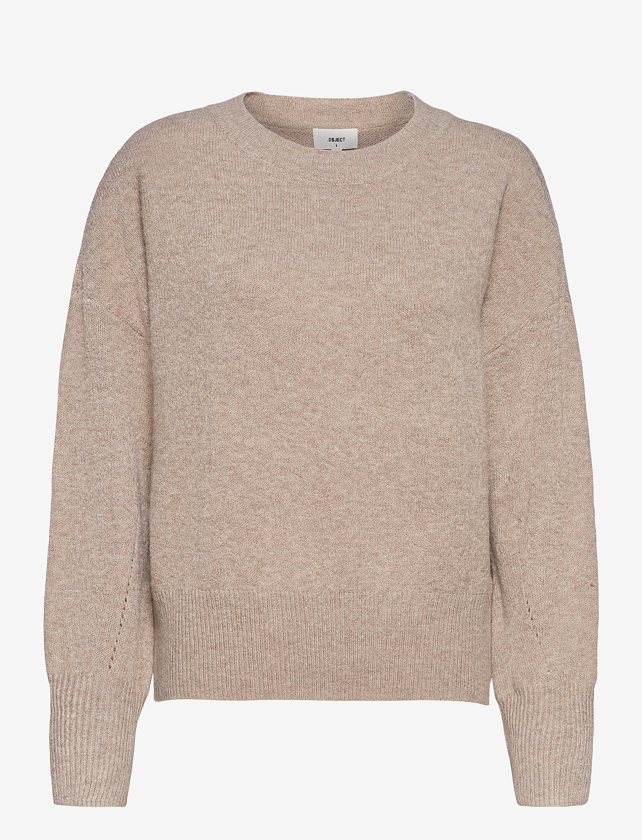 Object - OBJGLENDA L/S O-NECK KNIT PULLOVER A AU - humus - 0