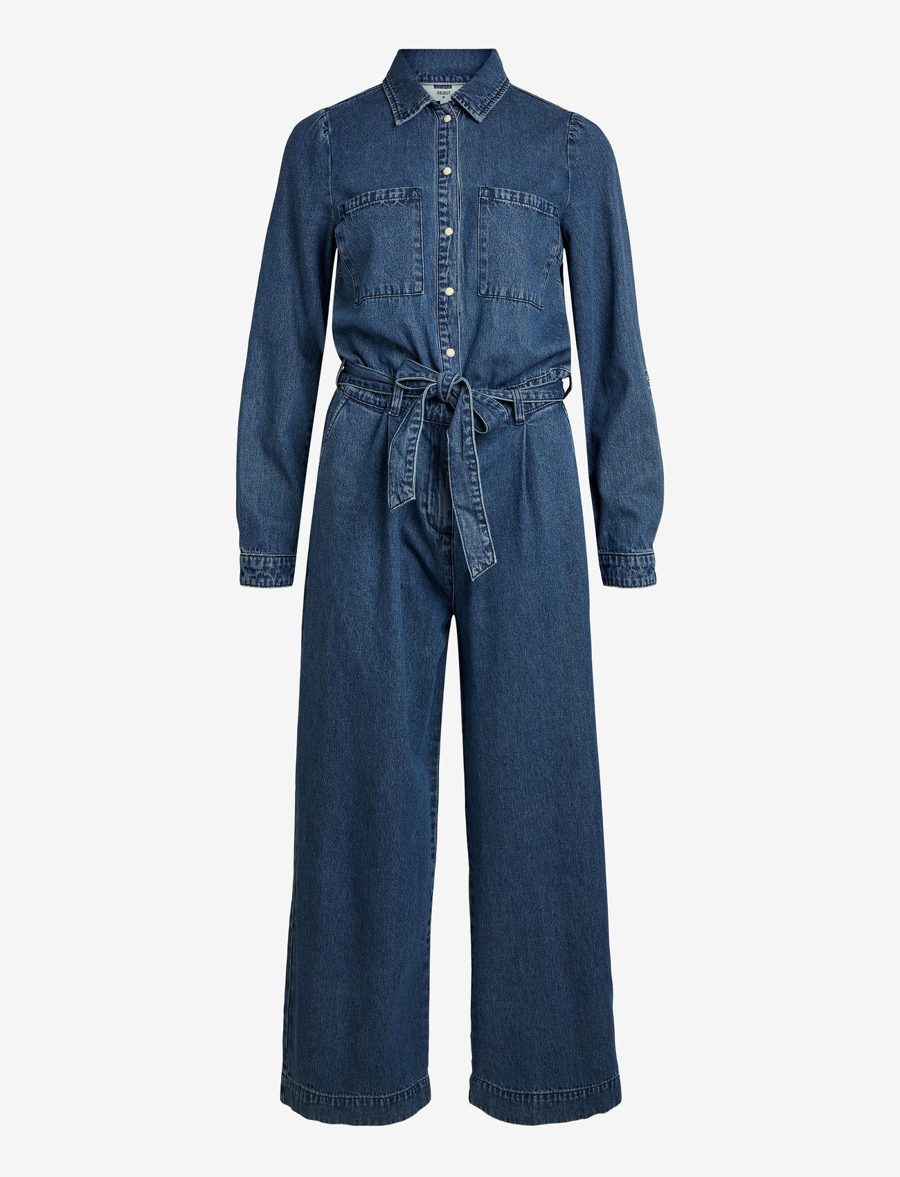OBJYVONNE DENIM JUMPSUIT REP - MEDIUM BLUE DENIM