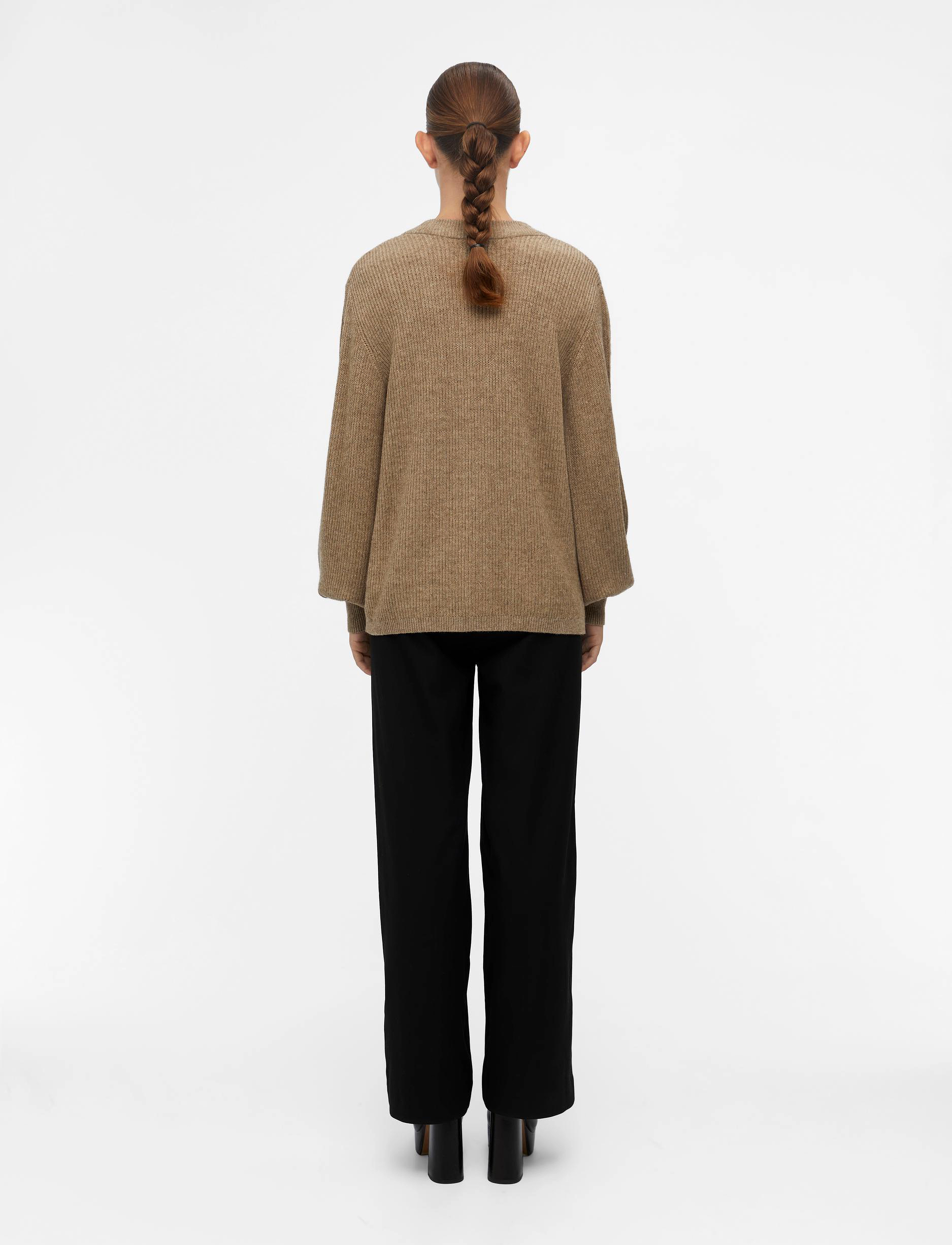 Object - OBJMALENA L/S KNIT PULLOVER - fossil - 3
