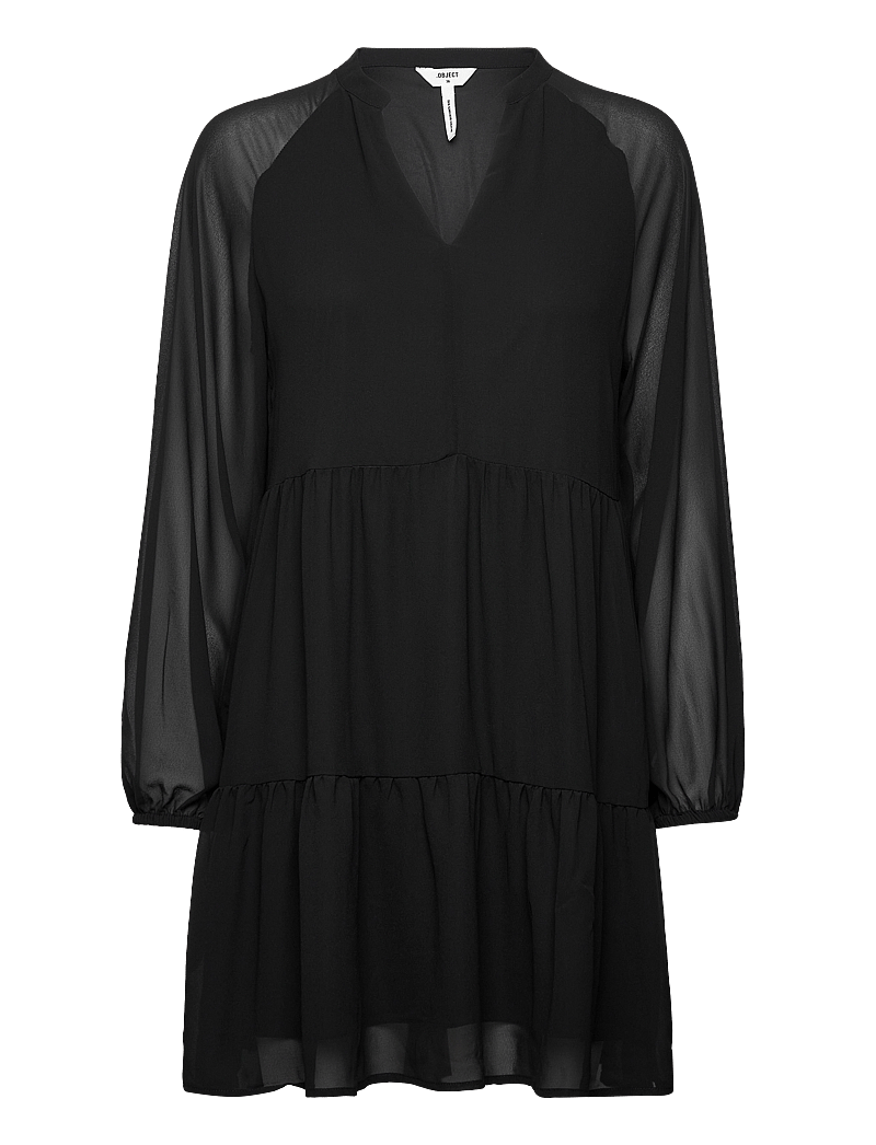 Object - OBJMILA GIA L/S DRESS NOOS - sommerkleider - black - 1