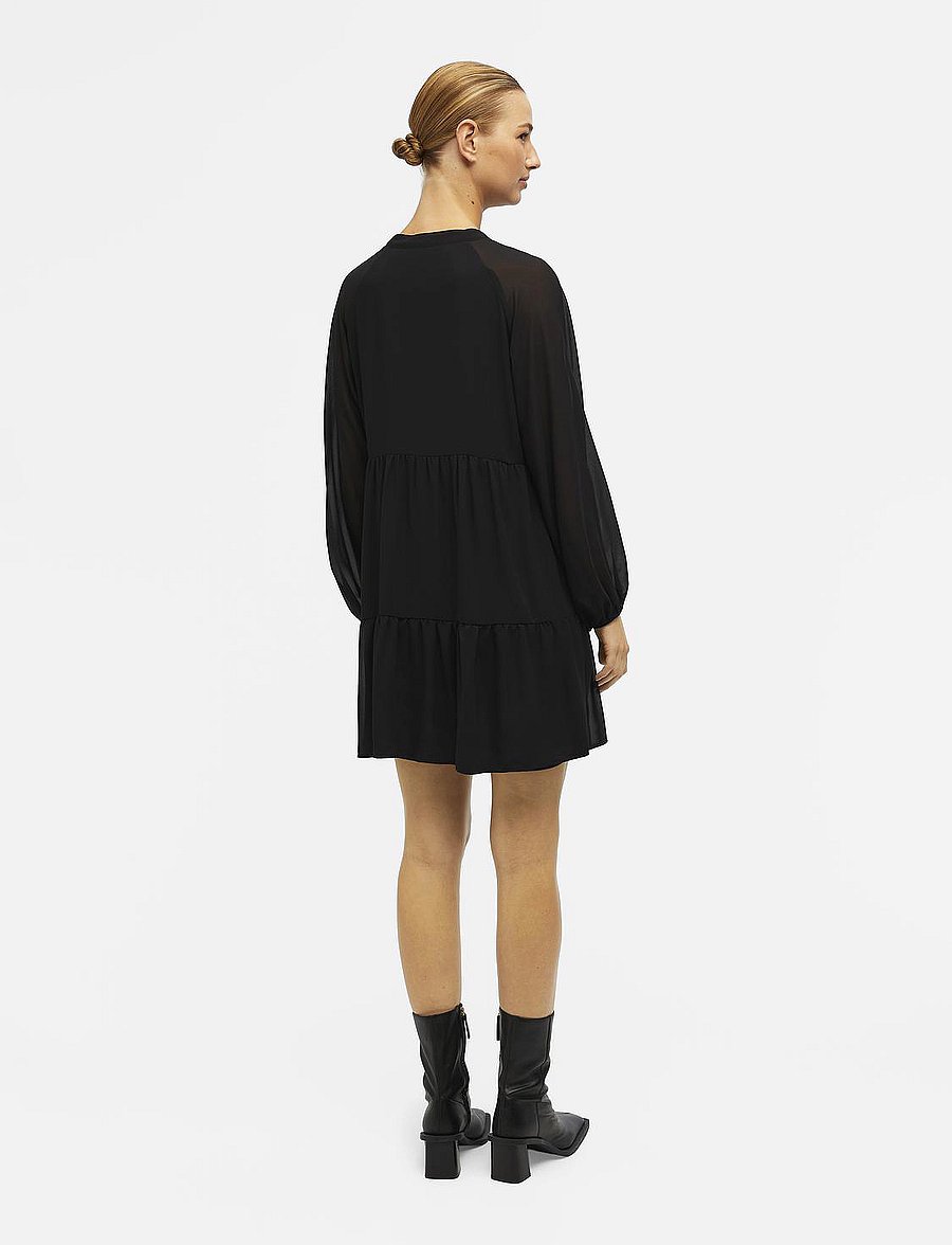 Object - OBJMILA GIA L/S DRESS NOOS - sommarklänningar - black - 3