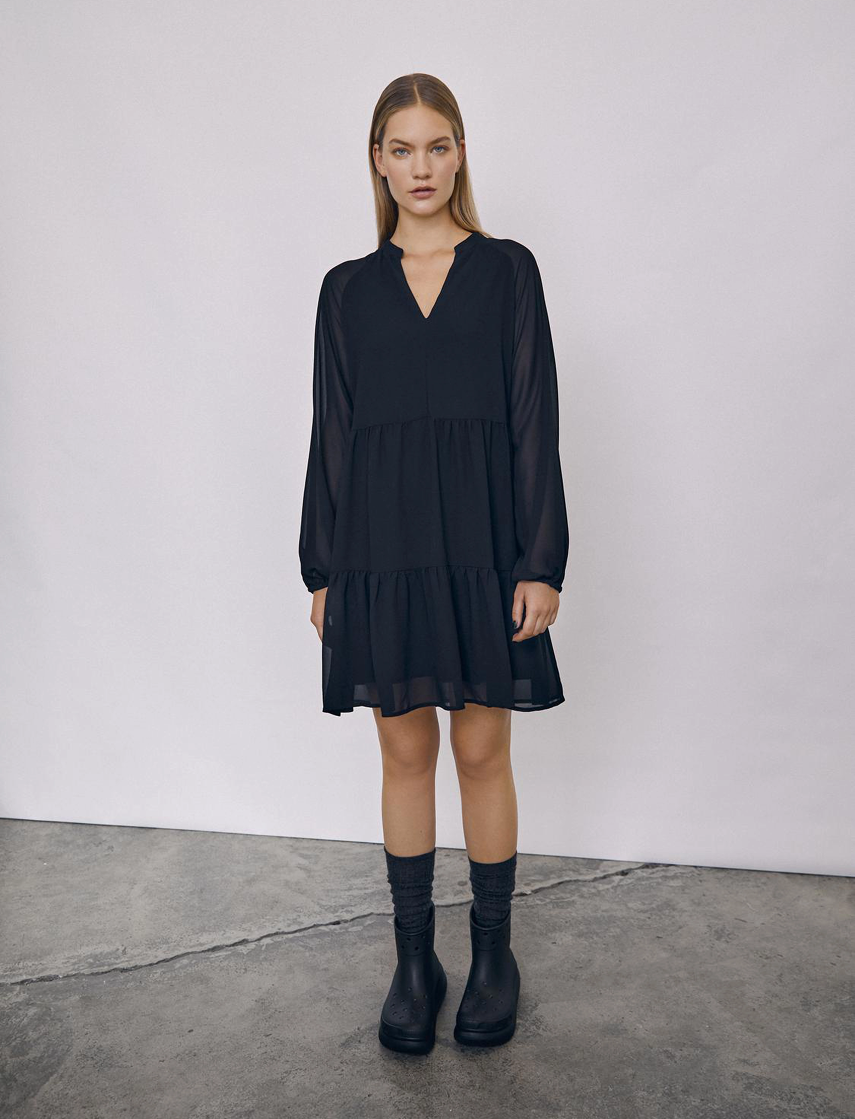 Object - OBJMILA GIA L/S DRESS NOOS - sommarklänningar - black - 5