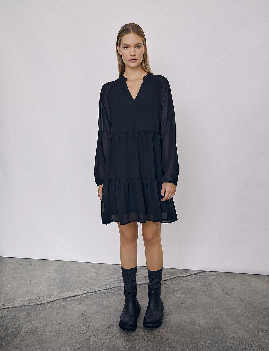 Object - OBJMILA GIA L/S DRESS NOOS - sommarklänningar - black - 5