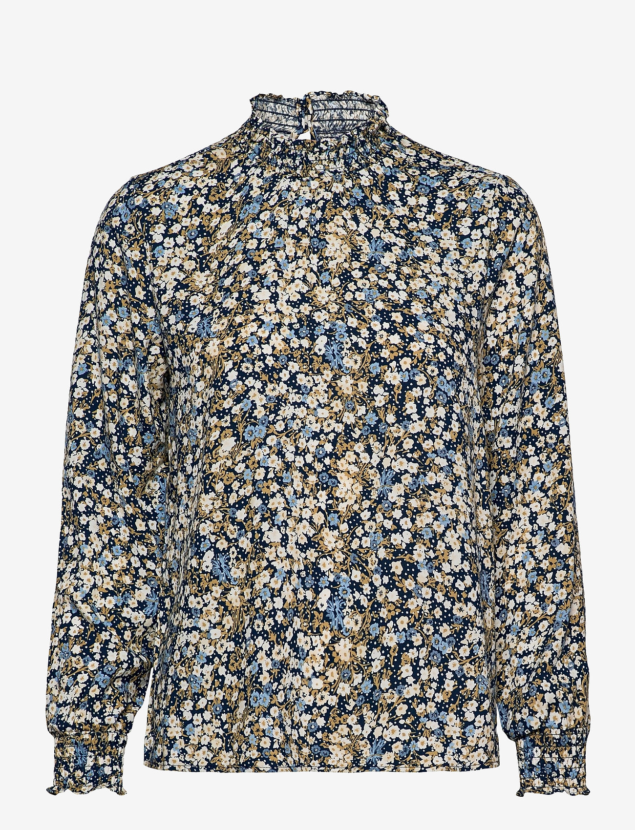 Object - OBJDITSY DALILA L/S SMOCK TOP A BF - blue mirage - 0