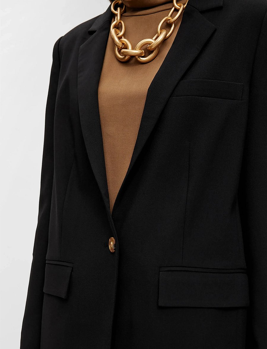 Object - OBJSIGRID L/S BLAZER NOOS - Žaketes ar vienrindas pogājumu - black - 4