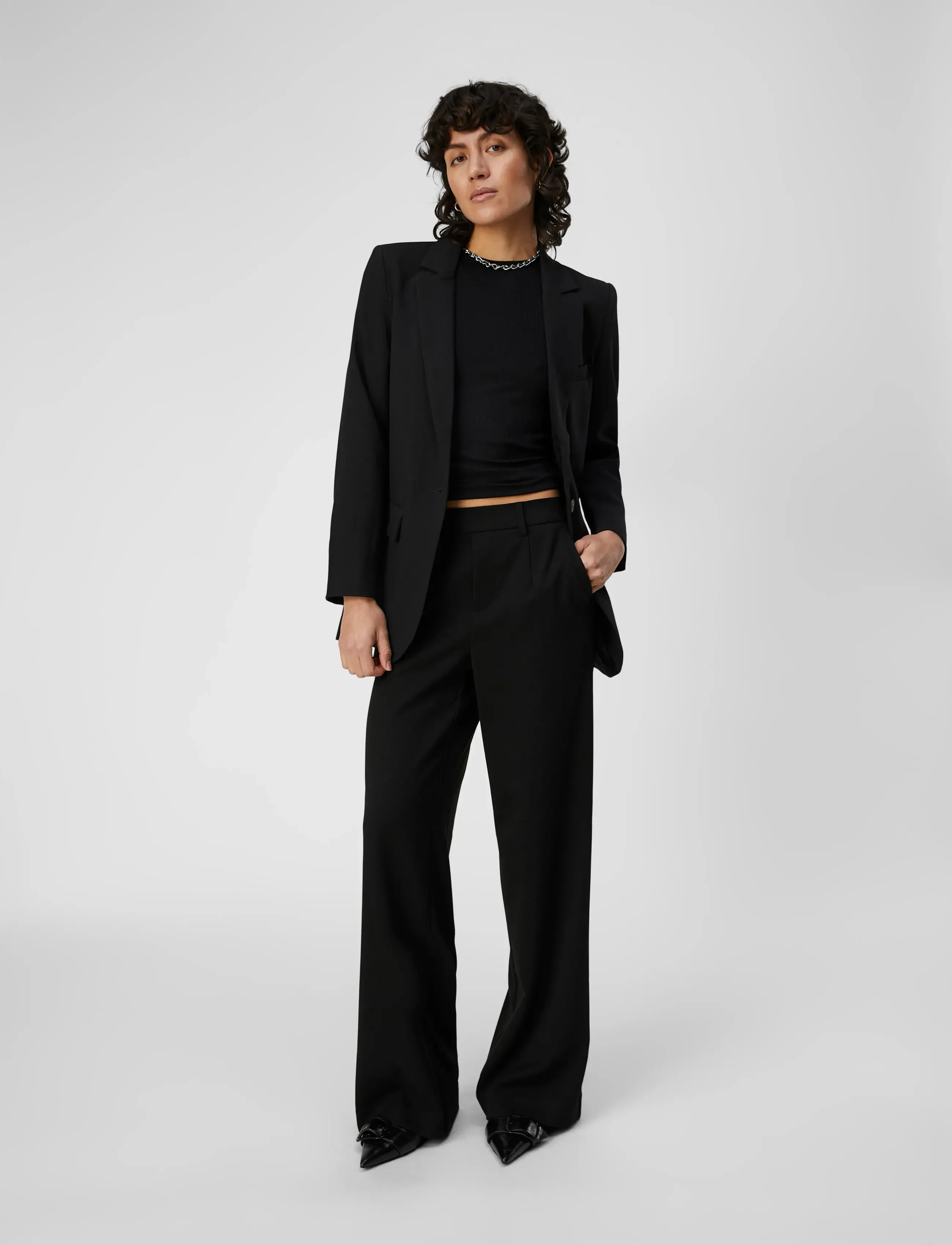 Object - OBJSIGRID L/S BLAZER NOOS - Žaketes ar vienrindas pogājumu - black - 5