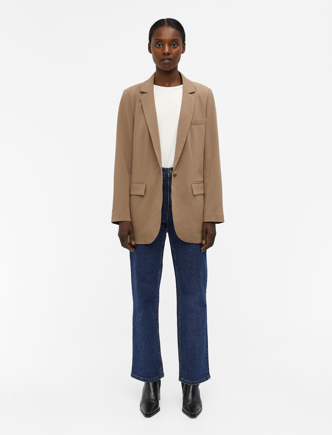 Object - OBJSIGRID L/S BLAZER NOOS - enkeltradede blazere - fossil - 4